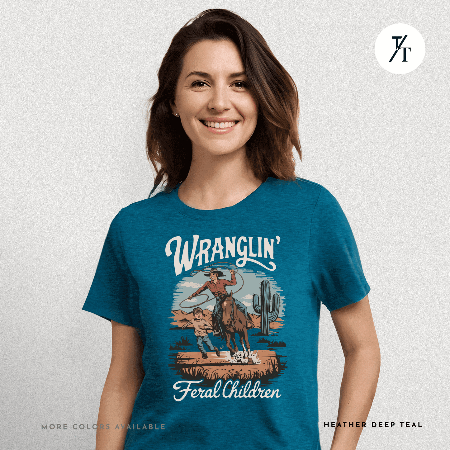 Wranglin Feral Kids Shirt Gift For Mom Country Funny Tee - Trendy/Timeless Studio