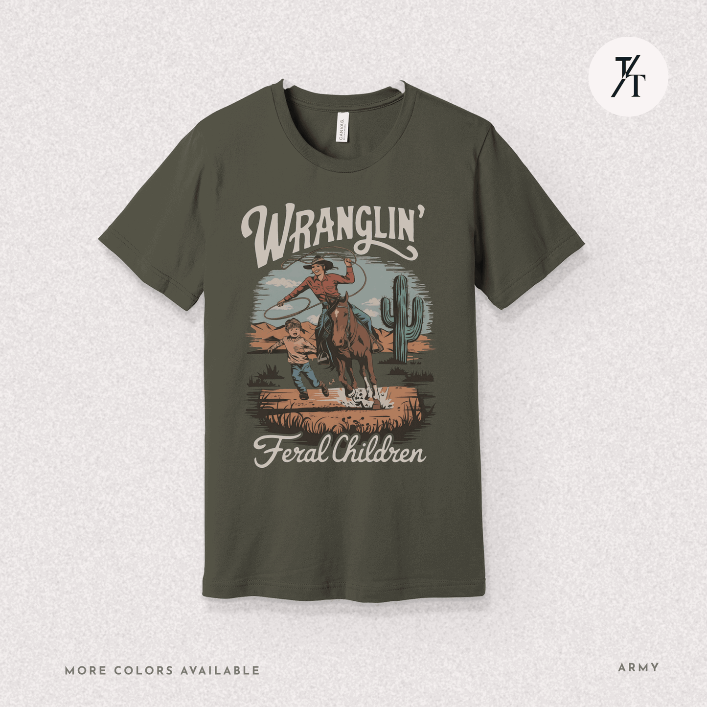 Wranglin Feral Kids Shirt Gift For Mom Country Funny Tee - Trendy/Timeless Studio