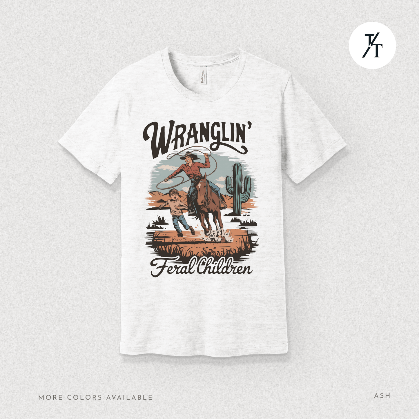 Wranglin Feral Kids Shirt Gift For Mom Country Funny Tee - Trendy/Timeless Studio