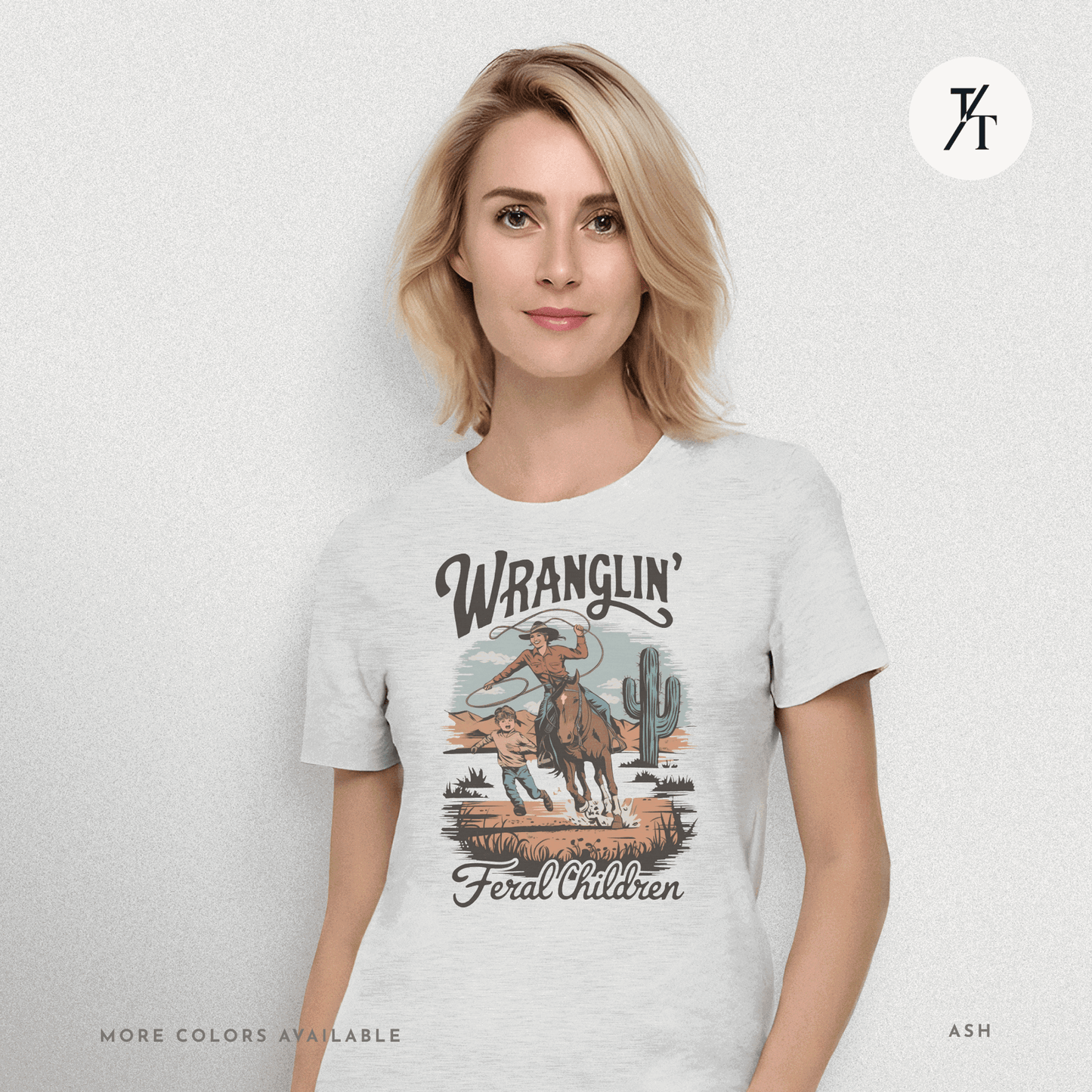 Wranglin Feral Kids Shirt Gift For Mom Country Funny Tee - Trendy/Timeless Studio