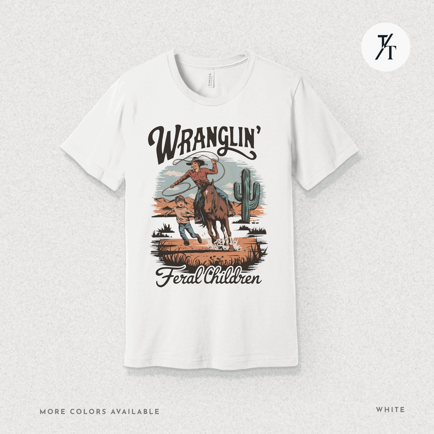 Wranglin Feral Kids Shirt Gift For Mom Country Funny Tee - Trendy/Timeless Studio