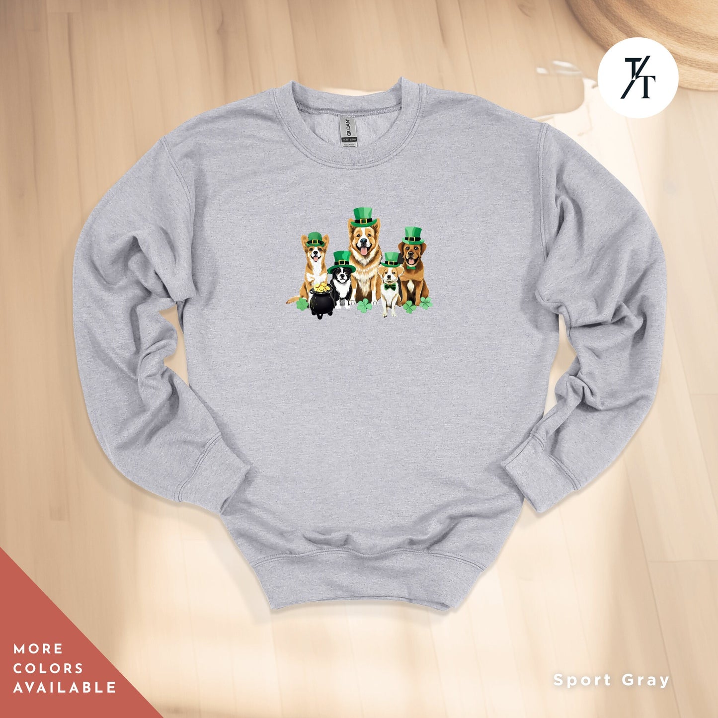 St Patricks Day Dog Paw Sweatshirt Lucky Dog Mom Apparel