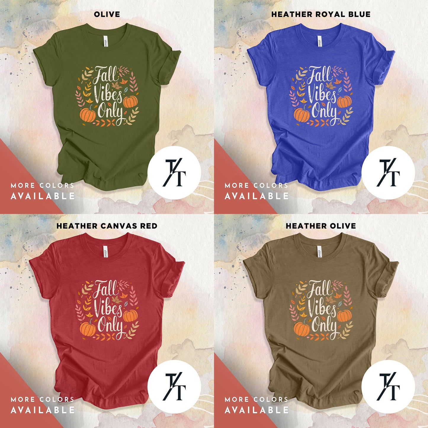 Cute Fall Graphic Tee for Women, Rustic Fall Vibes Only Design