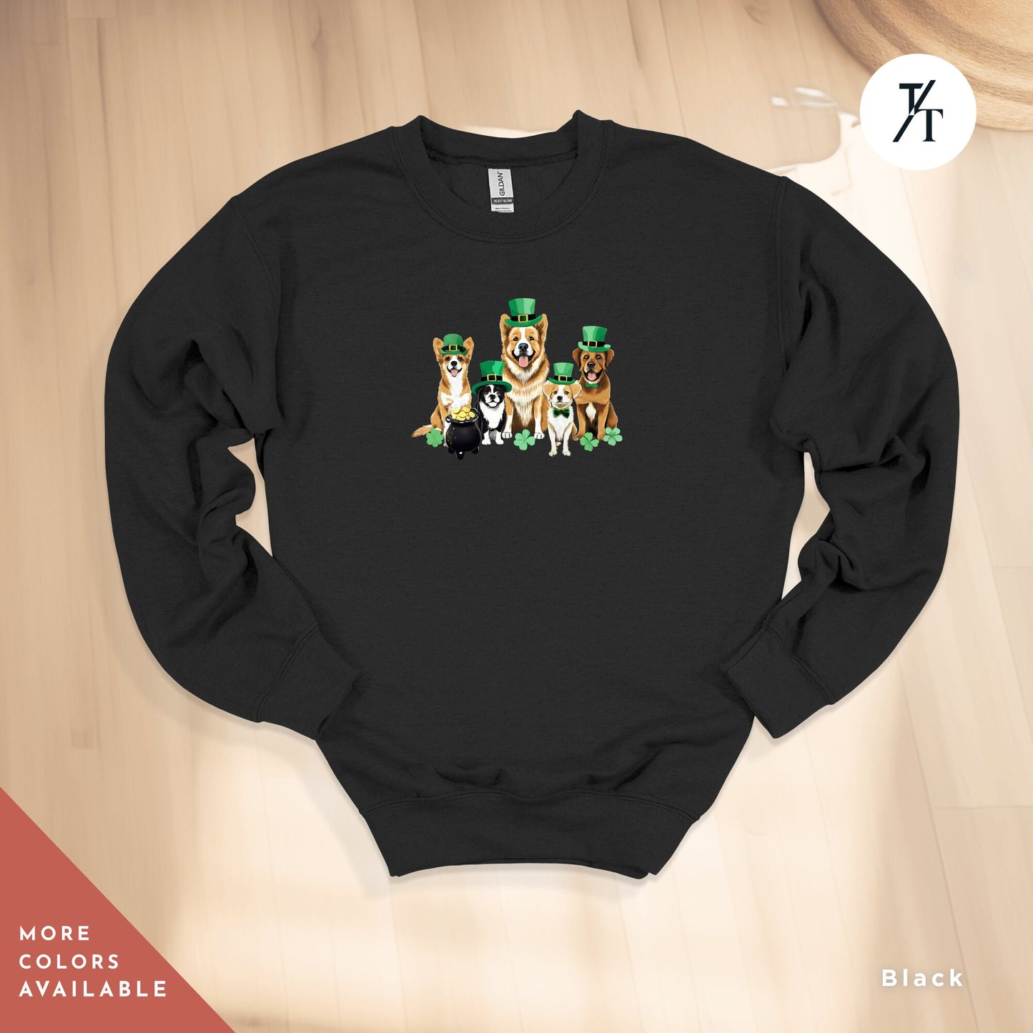 St Patricks Day Dog Paw Sweatshirt Lucky Dog Mom Apparel
