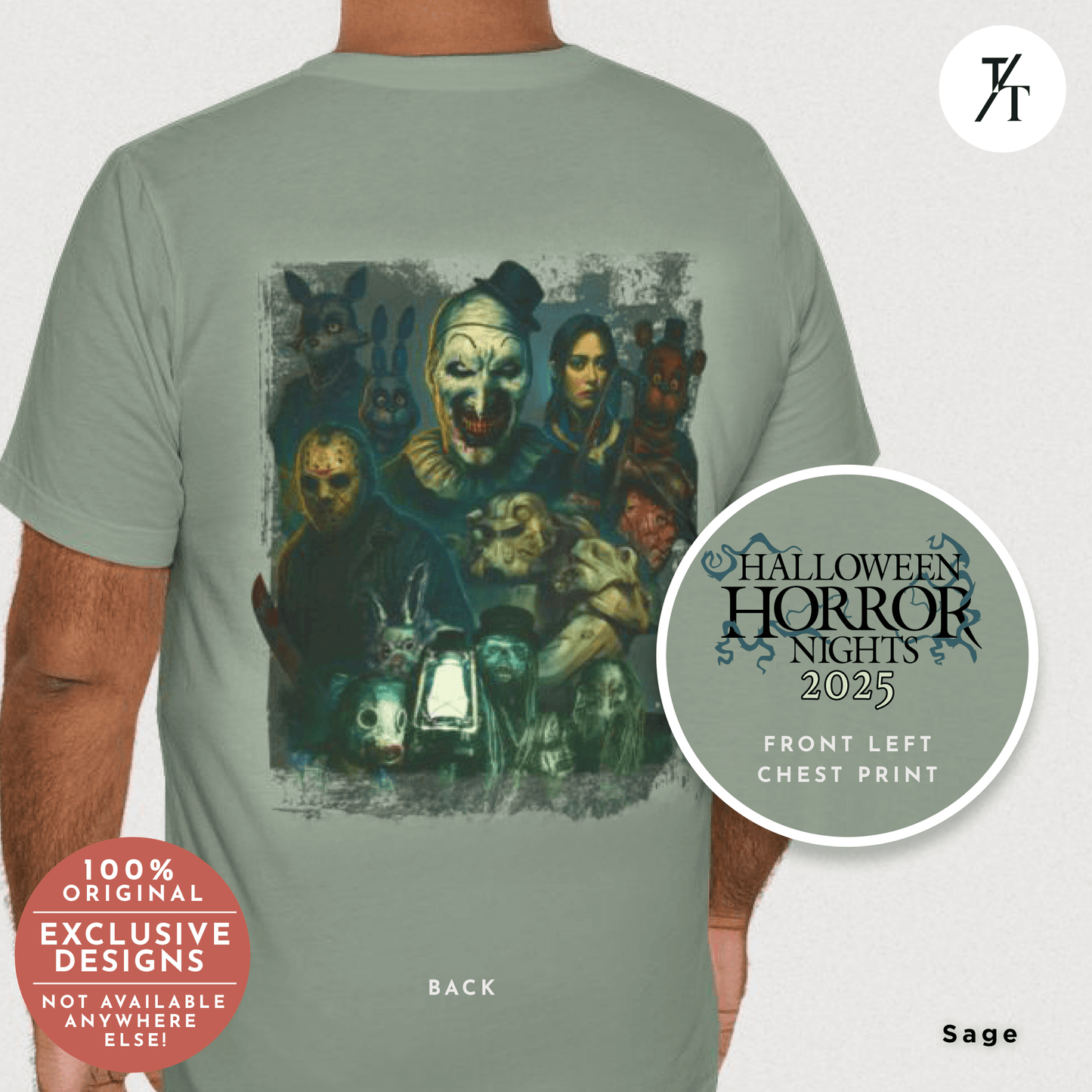 Exclusive Universal Studios Halloween Horror Nights 2025 Two-sided Original Design Horror Ensemble T-shirt