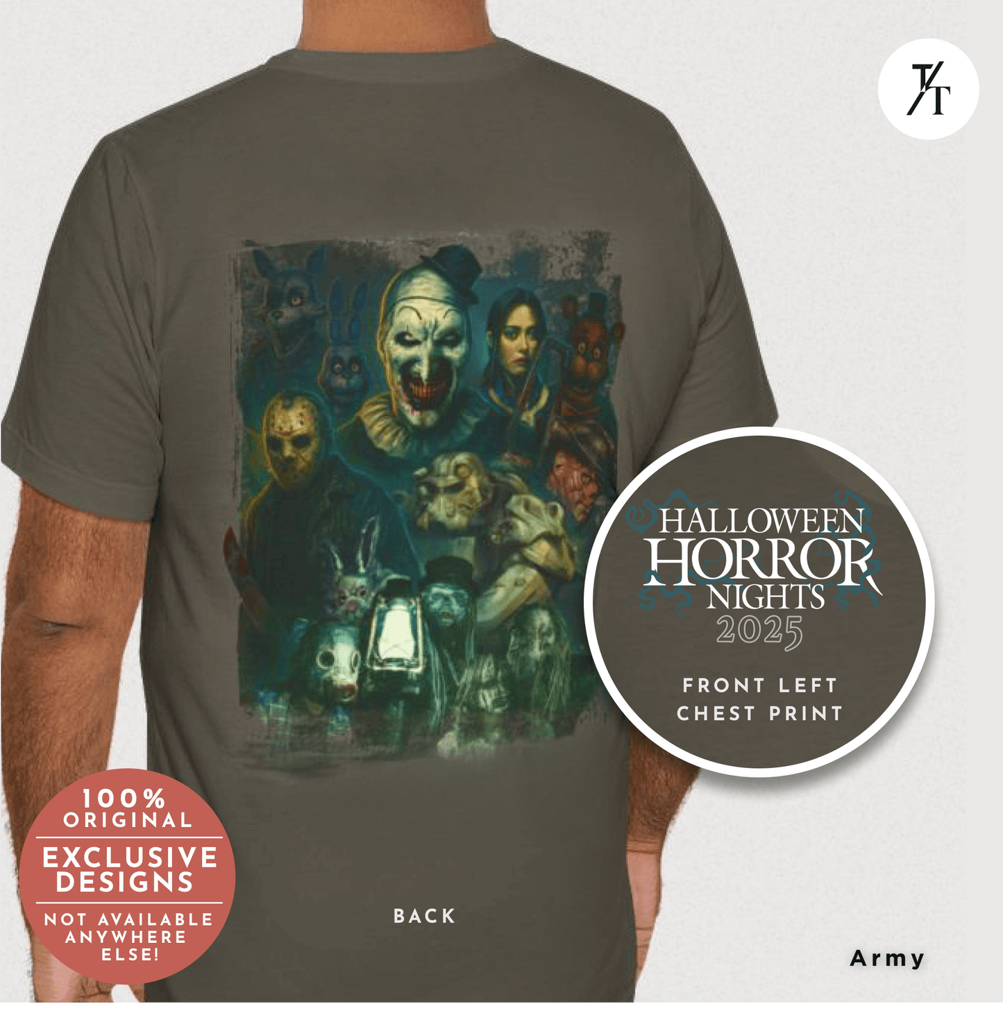 Exclusive Universal Studios Halloween Horror Nights 2025 Two-sided Original Design Horror Ensemble T-shirt