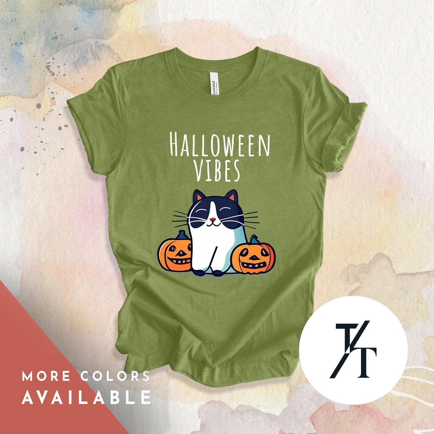 Cute Black Cat Halloween tee, Halloween Cat Shirt, CatLover Shirt, Spooky Season tee, Catmom Spooky Season Gift for her