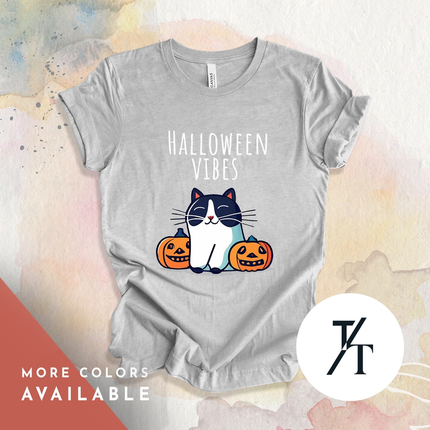 Cute Black Cat Halloween tee, Halloween Cat Shirt, CatLover Shirt, Spooky Season tee, Catmom Spooky Season Gift for her