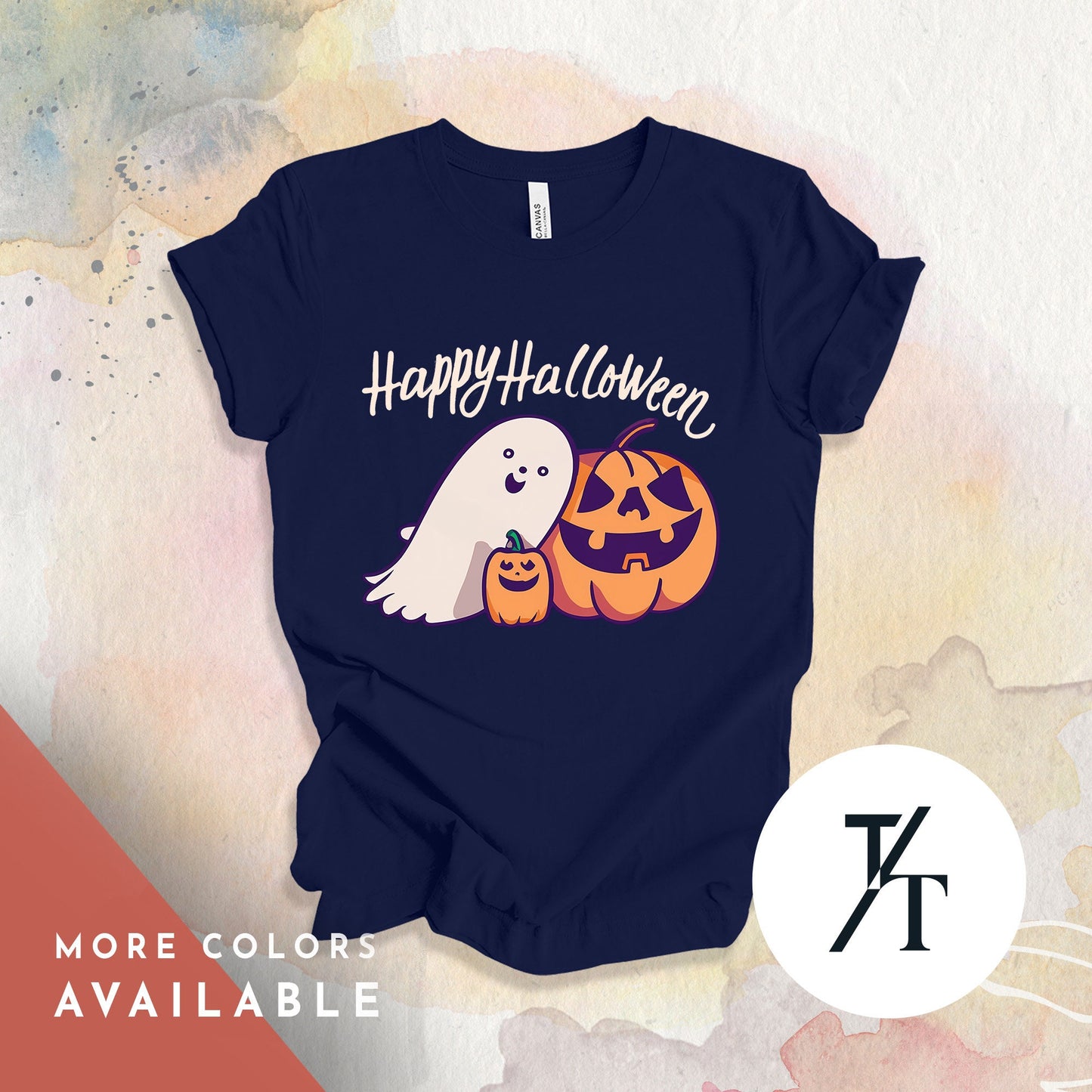 Happy Halloween Cute Ghost Shirt, Cute Vintage Ghost Tee, pumpkin spice shirt, Halloween Sweatshirt, Fall Vibes, Preppy Spooky Season