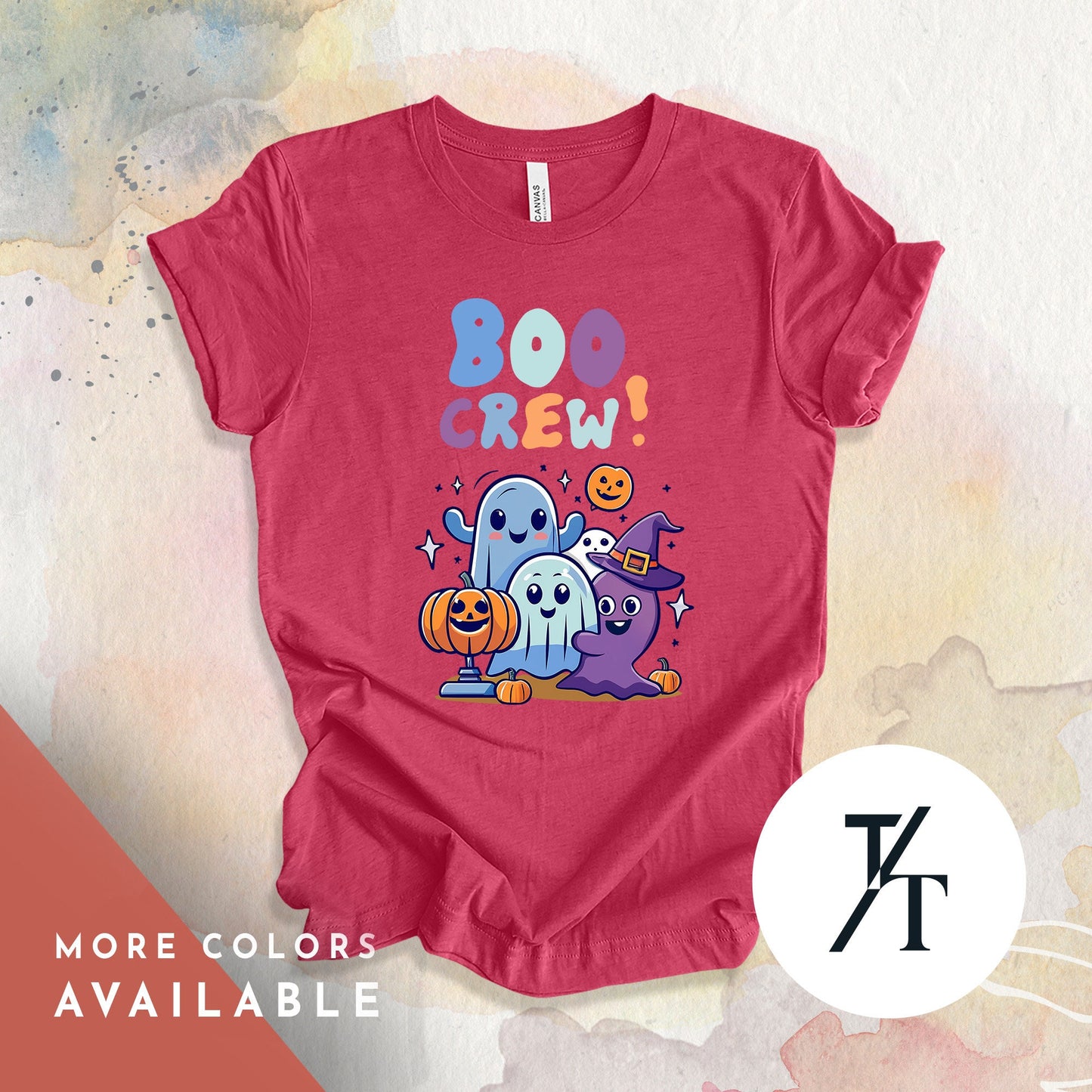 Boo Crew Ghost Halloween T-shirt, Hey Boo Shirt, Spooky Season Top, Creep It Real Tee, Retro Women's Clothing, cute, Pastel Halloween