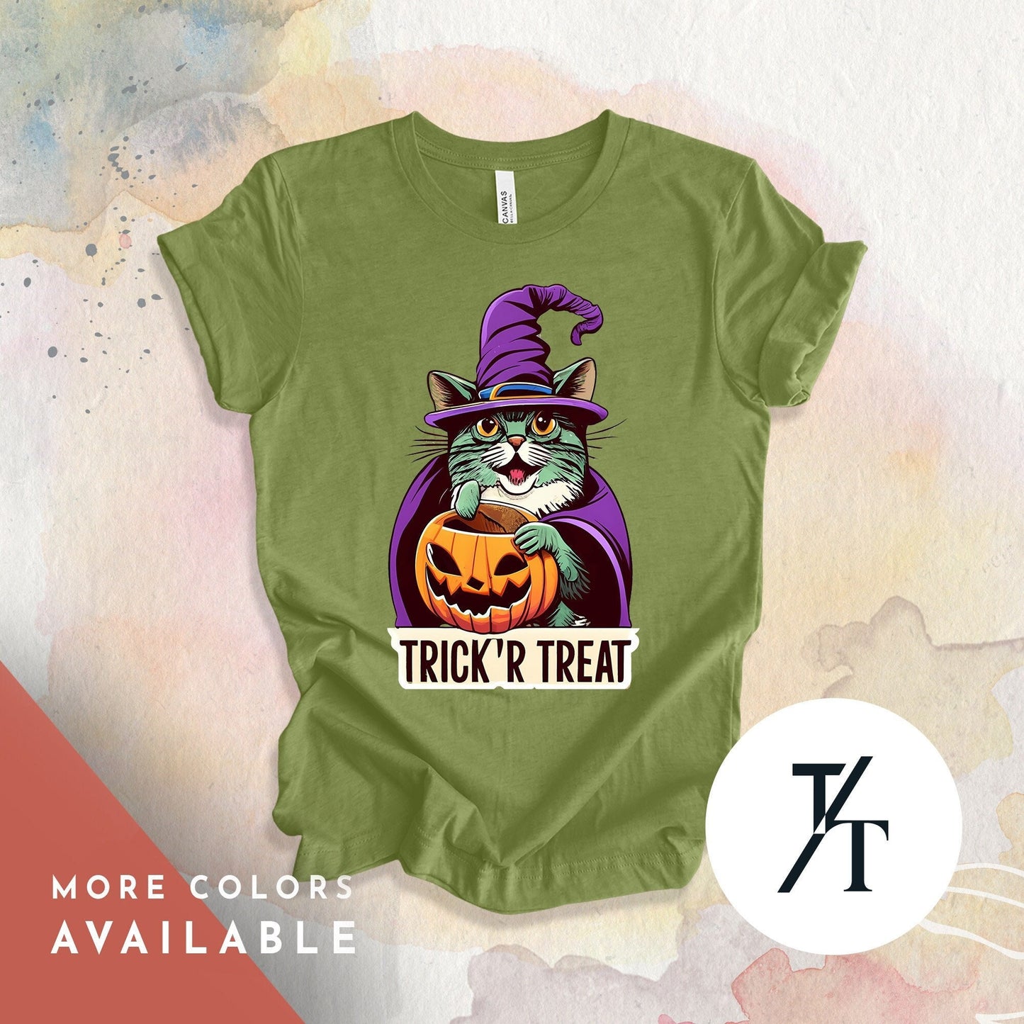Halloween Cat Shirt, Witch Cat Shirt, Witchy Clothing, Spooky Season tshirt, BlackCat tShirt Gift, Mystical Cats tee, CatMom