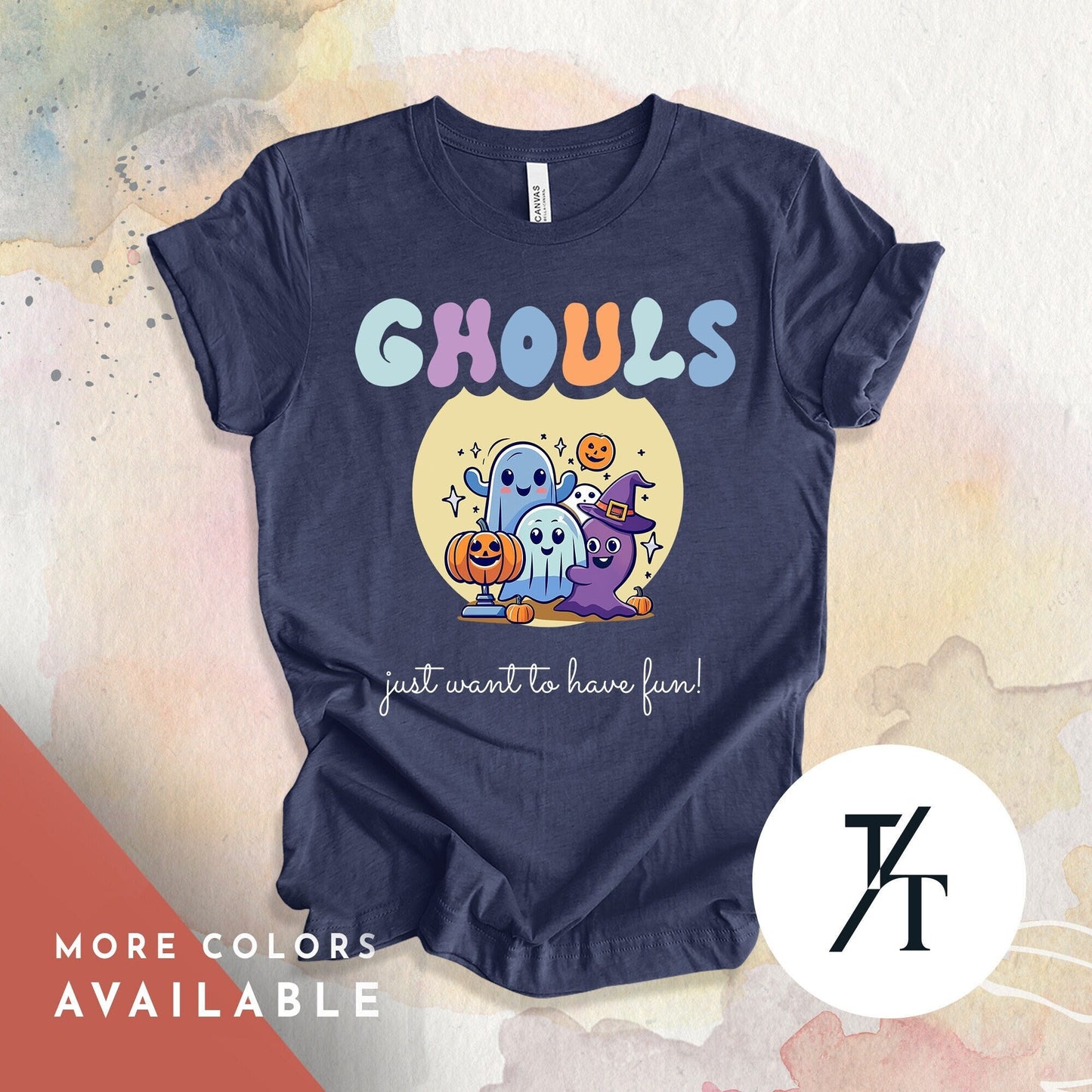 Retro Halloween Ghouls Just Wanna Have Fun Shirt, Ghouls Night Out T-Shirt, Witch Tshirt, Retro cute halloween ghost, ghosts boo graphic tee