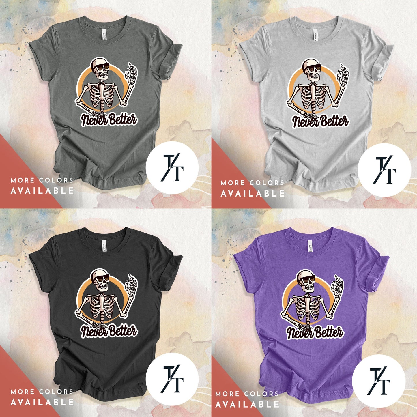 Never better skull skeleton in the coffin halloween t-shirt, Never Better Shirt, Halloween tShirt, Spooky Season tShirt, Funny Skeleton tee