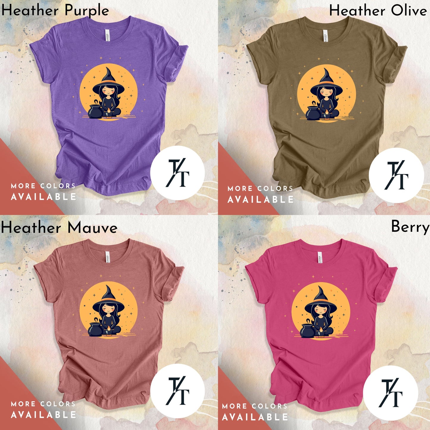 Halloween Witch Shirt Cute T-Shirt - Pagan Women's Soft Style Tee, Ideal for Spooky Season & Trick or Treat - Trendy Halloween Costume Gift