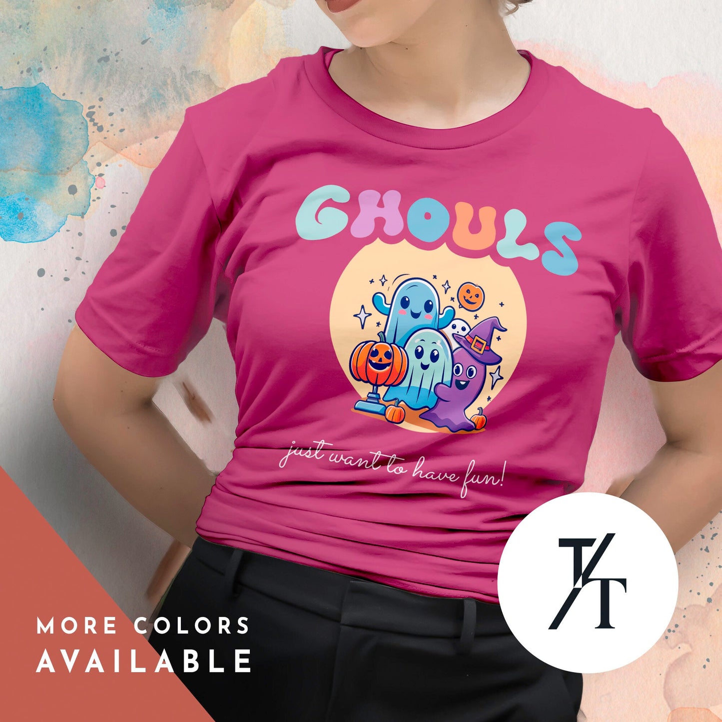 Retro Halloween Ghouls Just Wanna Have Fun Shirt, Ghouls Night Out T-Shirt, Witch Tshirt, Retro cute halloween ghost, ghosts boo graphic tee