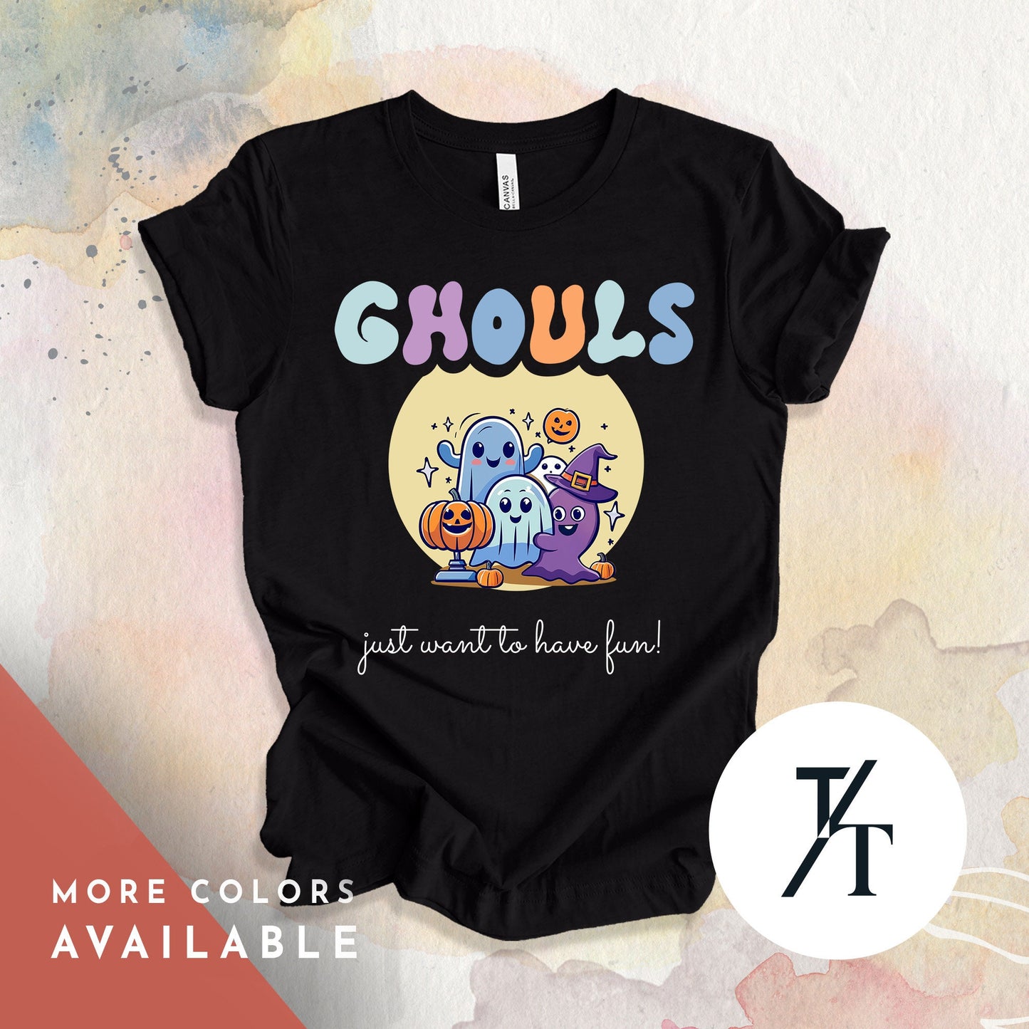 Retro Halloween Ghouls Just Wanna Have Fun Shirt, Ghouls Night Out T-Shirt, Witch Tshirt, Retro cute halloween ghost, ghosts boo graphic tee