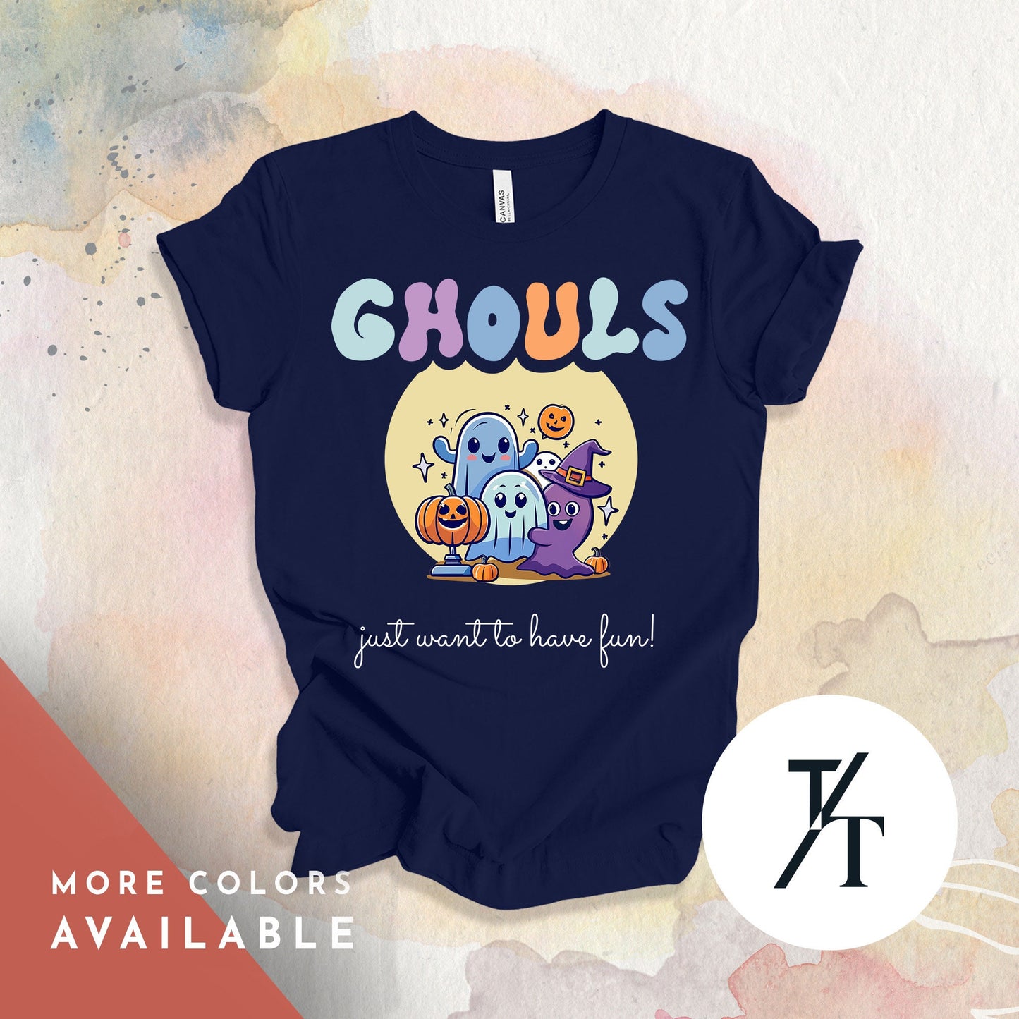 Retro Halloween Ghouls Just Wanna Have Fun Shirt, Ghouls Night Out T-Shirt, Witch Tshirt, Retro cute halloween ghost, ghosts boo graphic tee