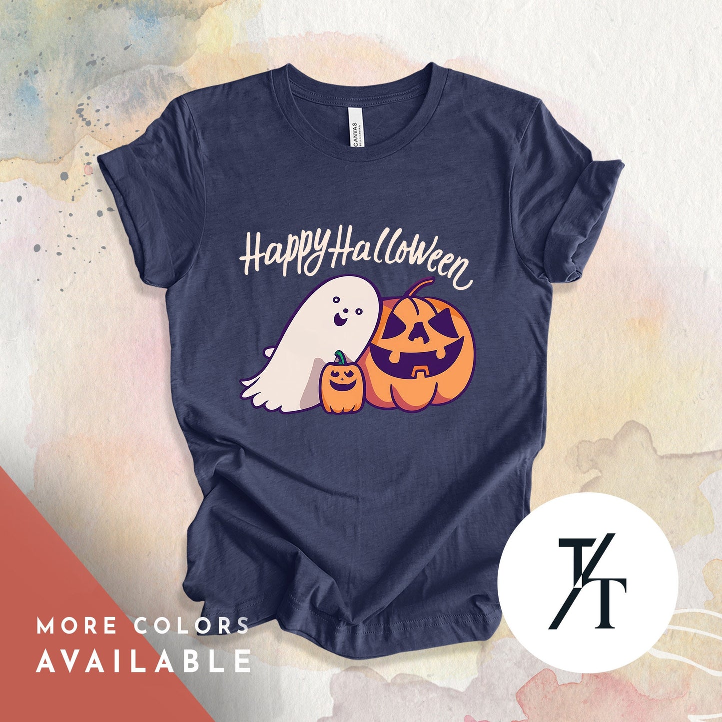 Happy Halloween Cute Ghost Shirt, Cute Vintage Ghost Tee, pumpkin spice shirt, Halloween Sweatshirt, Fall Vibes, Preppy Spooky Season