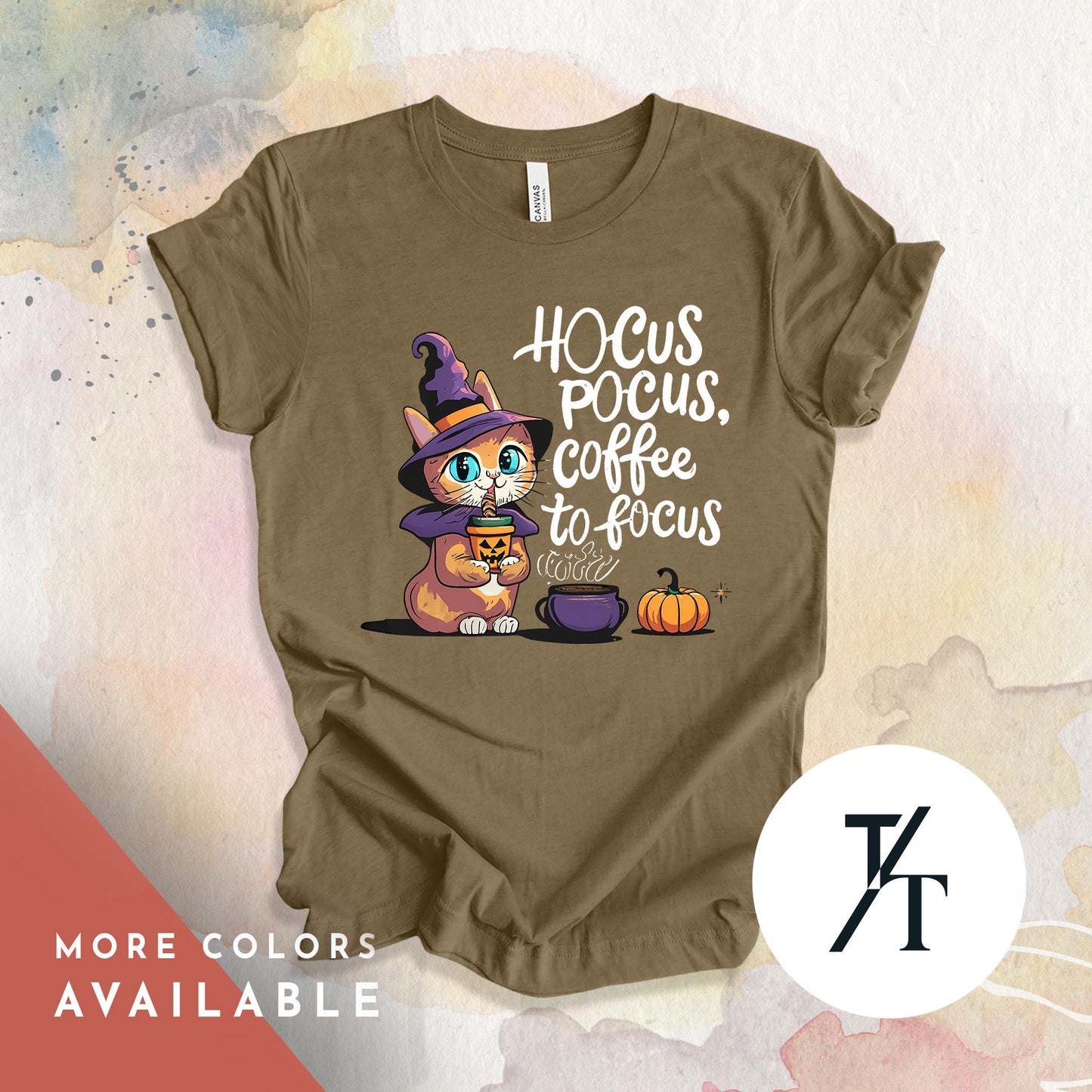Black Cat Shirts cat coffee halloween shirt Coffee Lover Shirt, Cats Lover Gift, Spooky Season Shirts, Witch Hat Black Cats tee