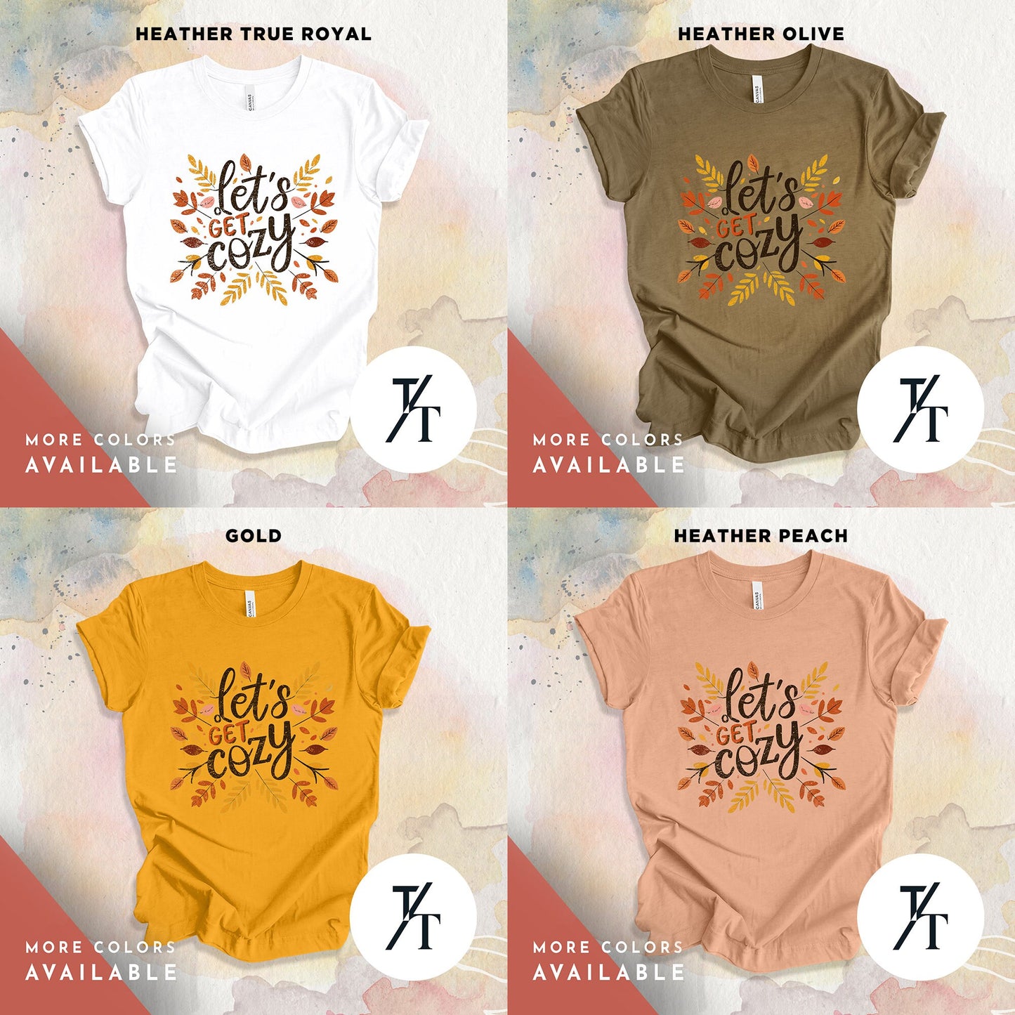 Let'S Get Cozy Shirt, Cozy Season Shirt, Fall Graphic Tees, Spooky Season tShirt, Fall tshirt, thanksgiving tee, Halloween Sweatshirt,