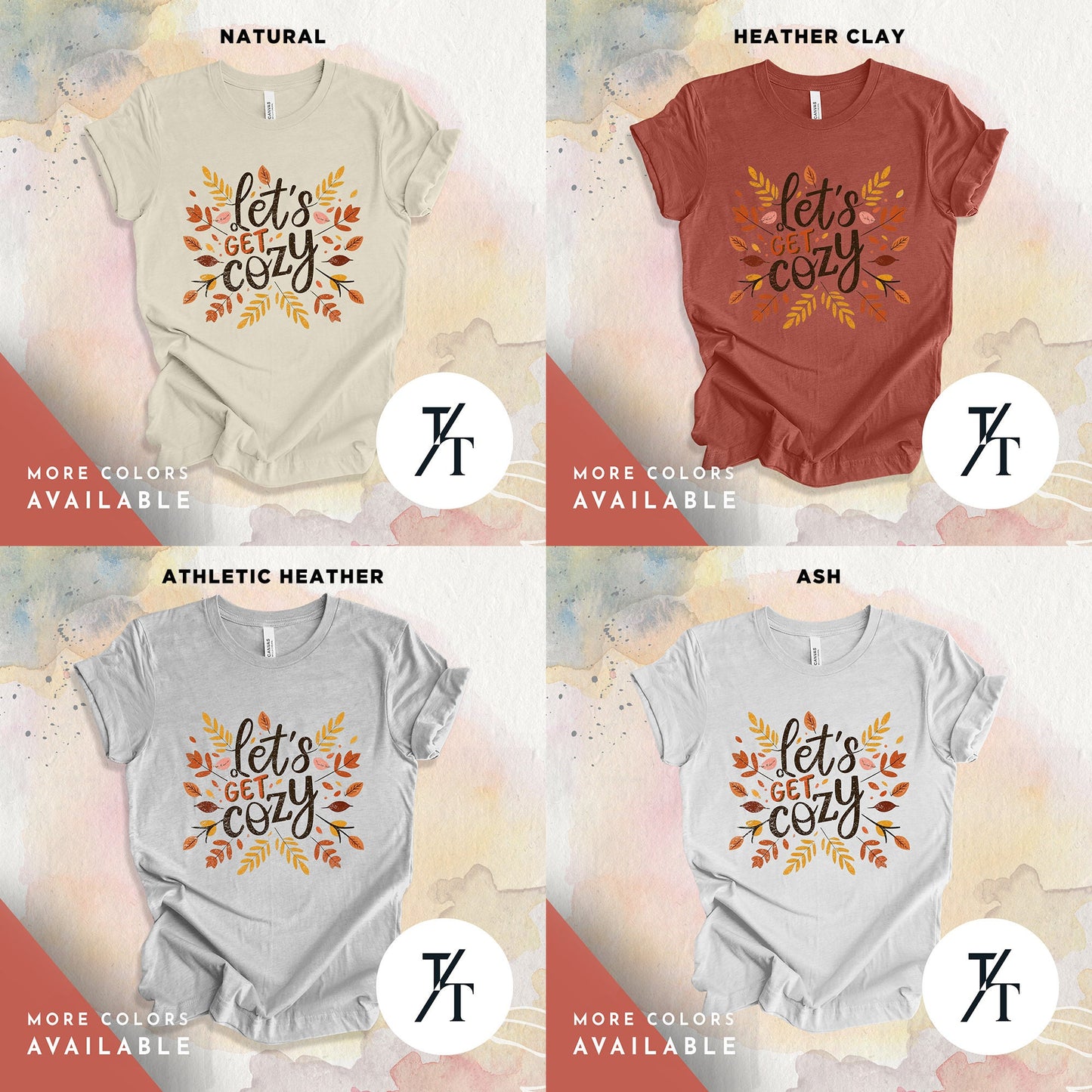 Let'S Get Cozy Shirt, Cozy Season Shirt, Fall Graphic Tees, Spooky Season tShirt, Fall tshirt, thanksgiving tee, Halloween Sweatshirt,