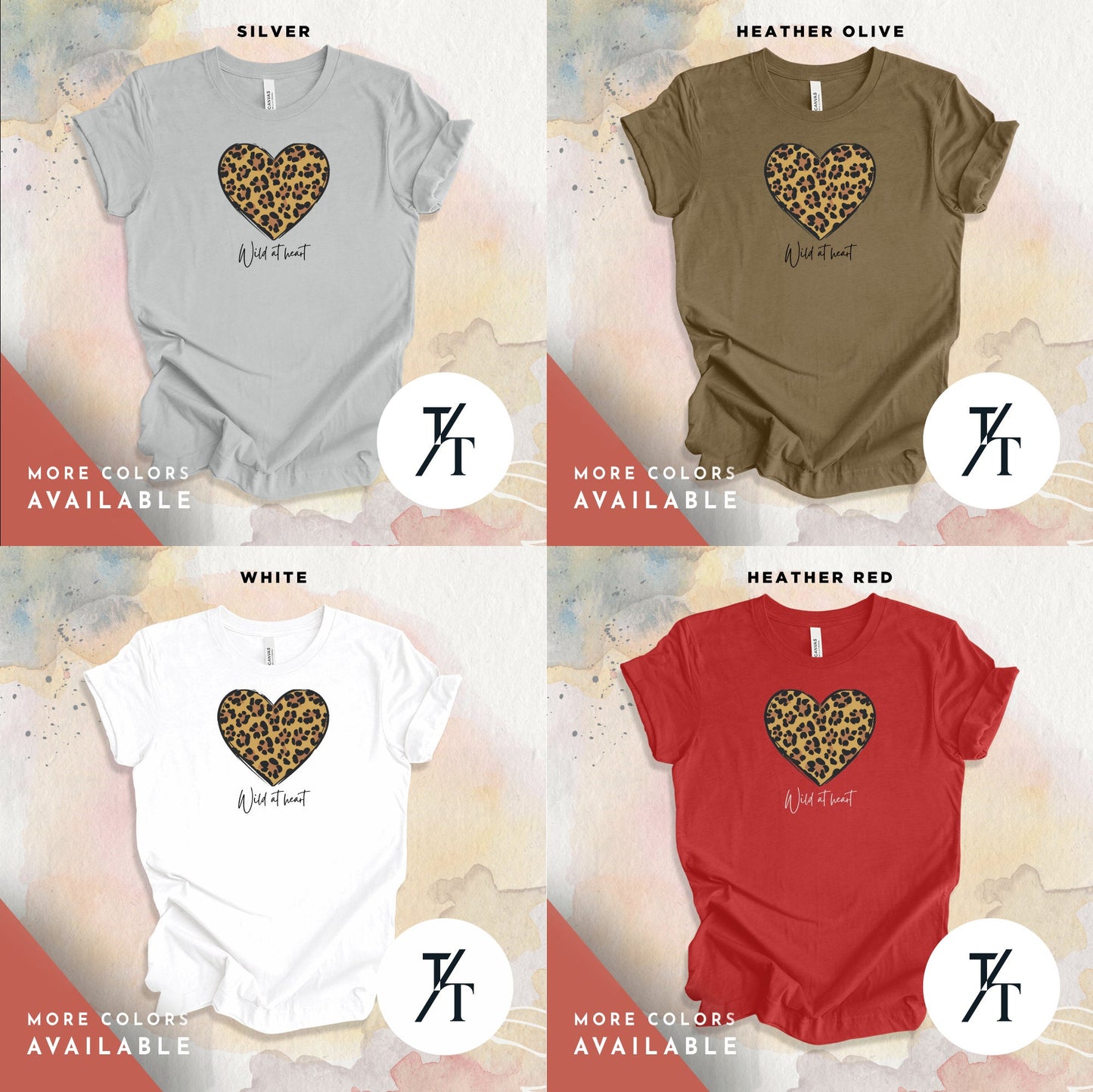 Leopard Heart Shirt, Valentines Day Shirt, Gift For Her, Heart Women tShirt, Leopard Print tShirt, Valentines Day Gift, Leopards Print