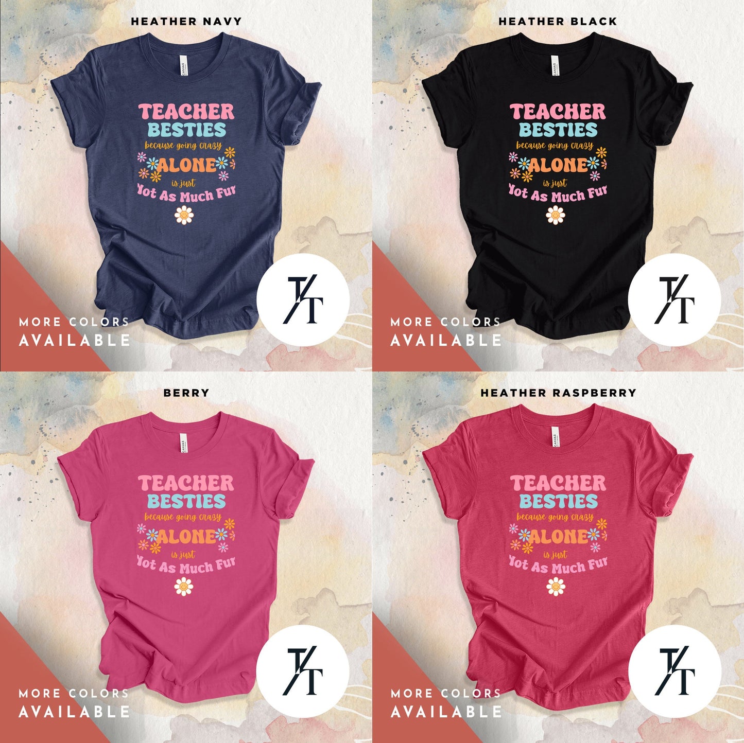 teacher besties because going crazy alone is just not as much fun shirt, Going Crazy Together, Group Office Shirt, School Office Staff