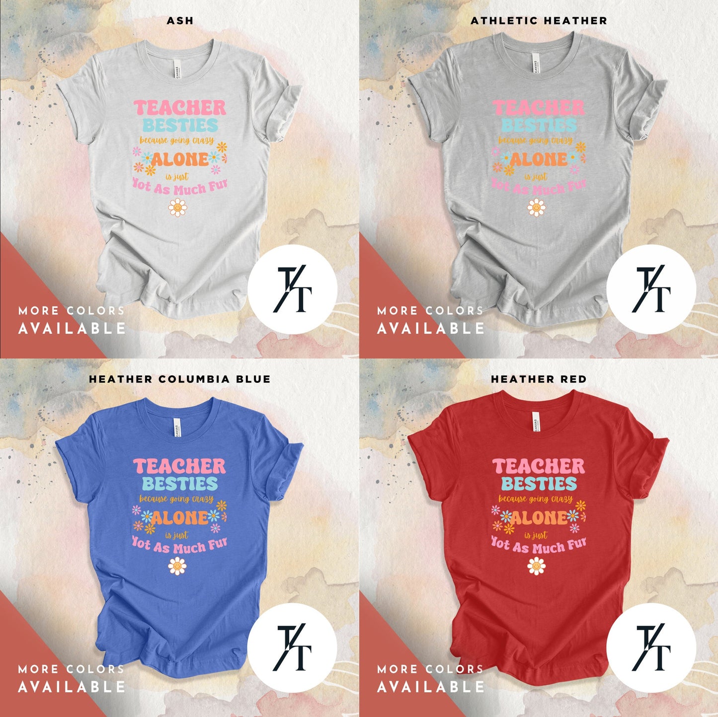 teacher besties because going crazy alone is just not as much fun shirt, Going Crazy Together, Group Office Shirt, School Office Staff