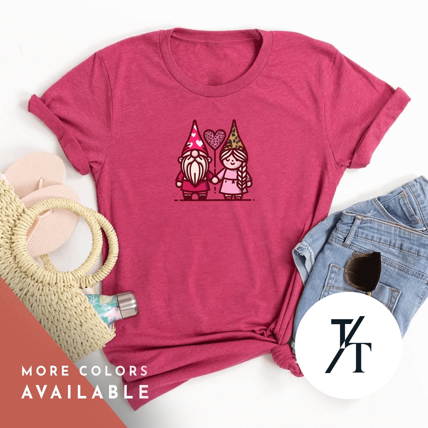 3 Happy adorable valentines day gnomes t-shirt
