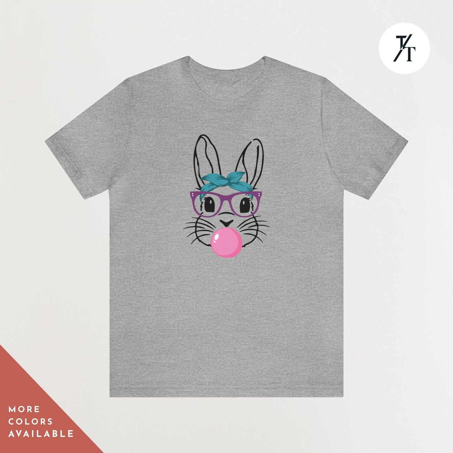 Women's Easter Bunny Shirt, Spring Season, Bunny with glasses, Bubble Gum, Mommy and Me Matching, Family matching, Cute Bunny, Rabbit, Girls