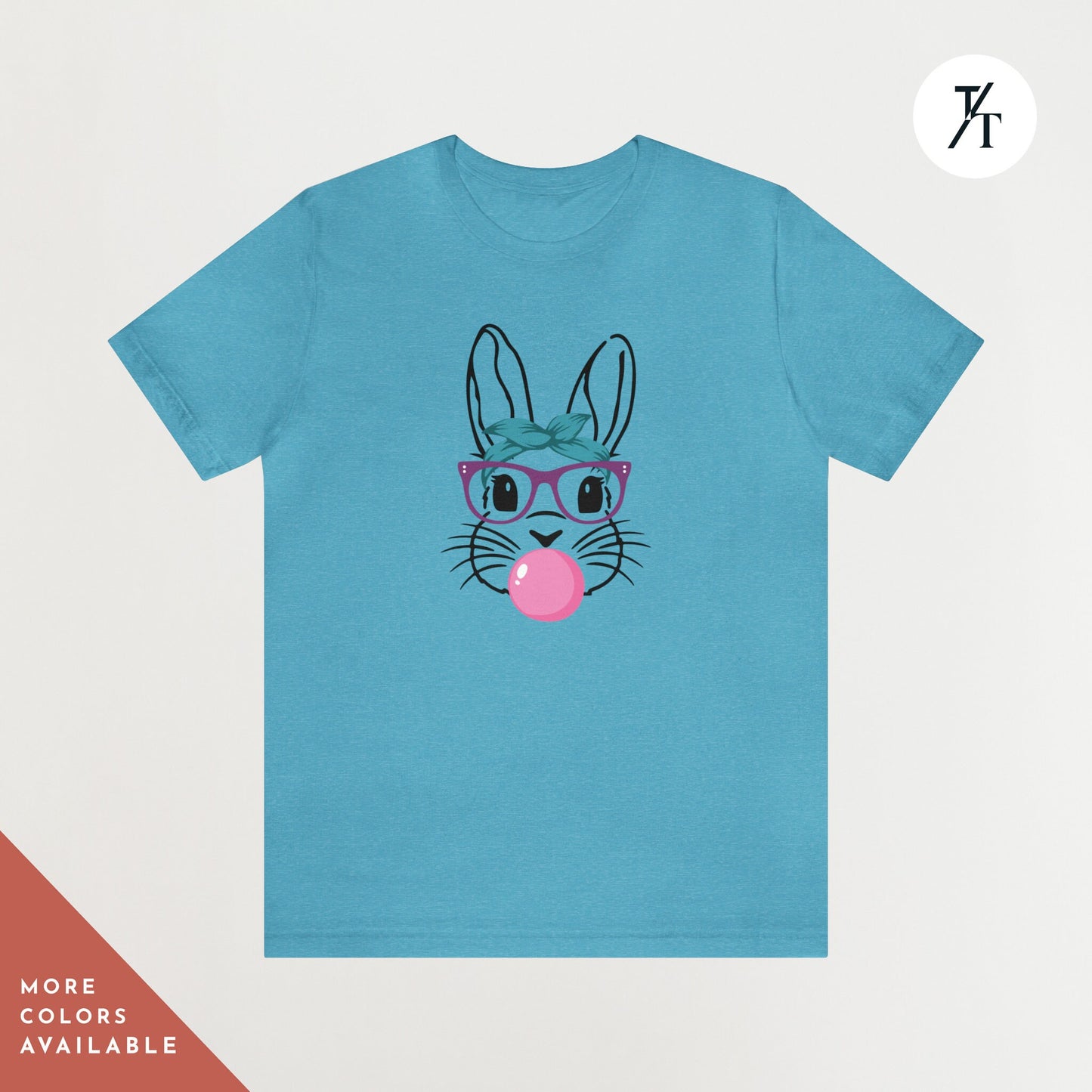 Women's Easter Bunny Shirt, Spring Season, Bunny with glasses, Bubble Gum, Mommy and Me Matching, Family matching, Cute Bunny, Rabbit, Girls