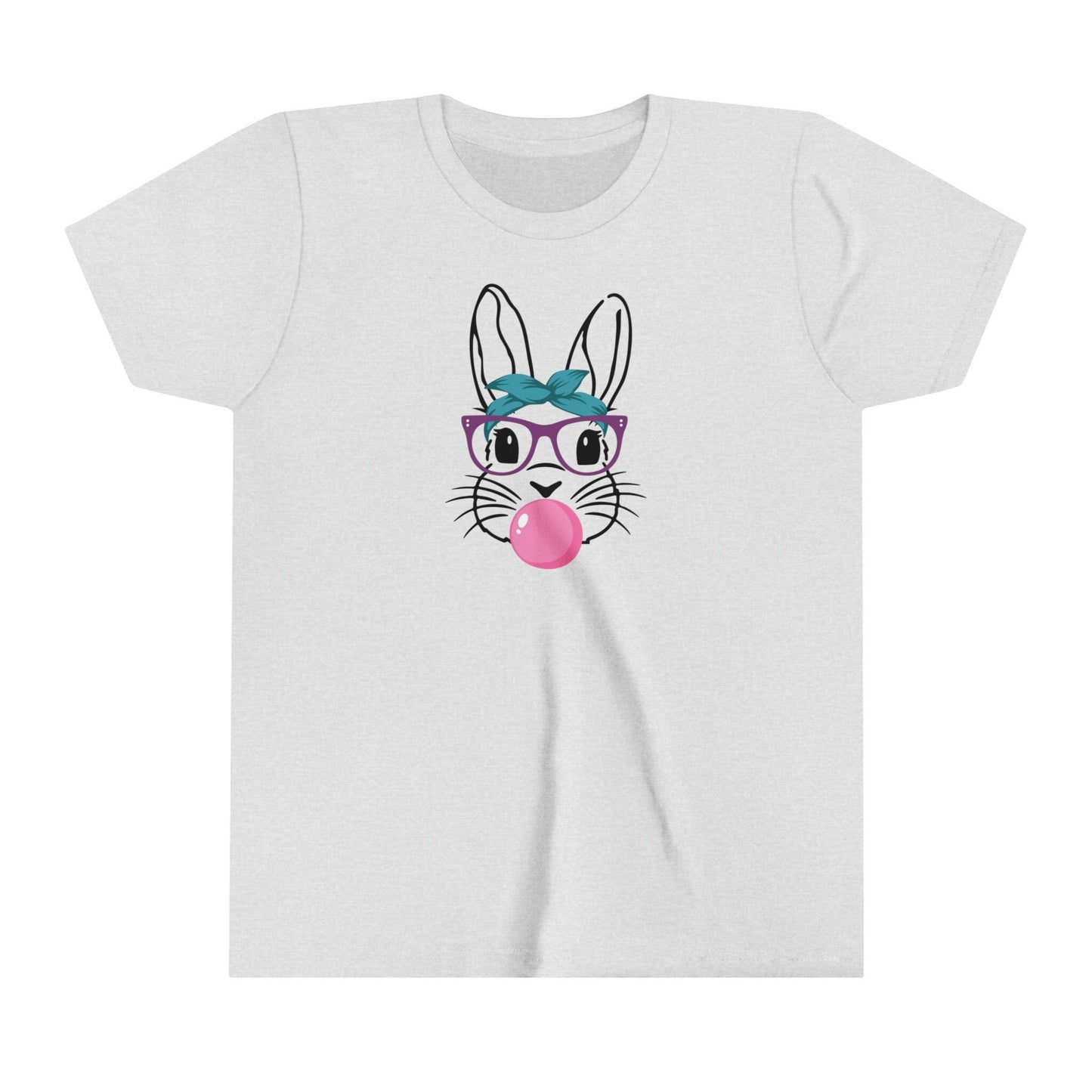 Youth Easter Bunny Shirt, soft, easter bunny, spring, bubble gum, glasses, cute t-shirt, fun t-shirt, mommy and me, family matching, bunnies