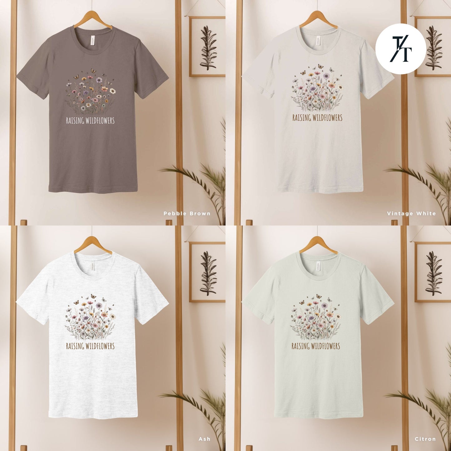 Boho Wildflower Shirt - Gift For Her, Vintage Floral, Wild Horses, Bestseller Botanical Cottagecore Tee, Oversized