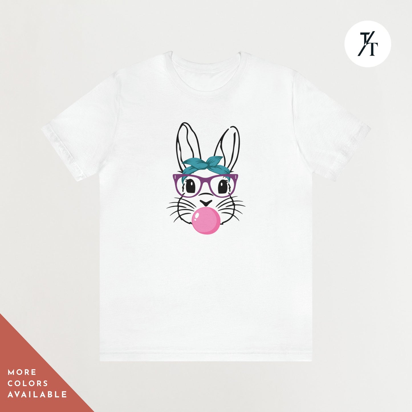 Women's Easter Bunny Shirt, Spring Season, Bunny with glasses, Bubble Gum, Mommy and Me Matching, Family matching, Cute Bunny, Rabbit, Girls
