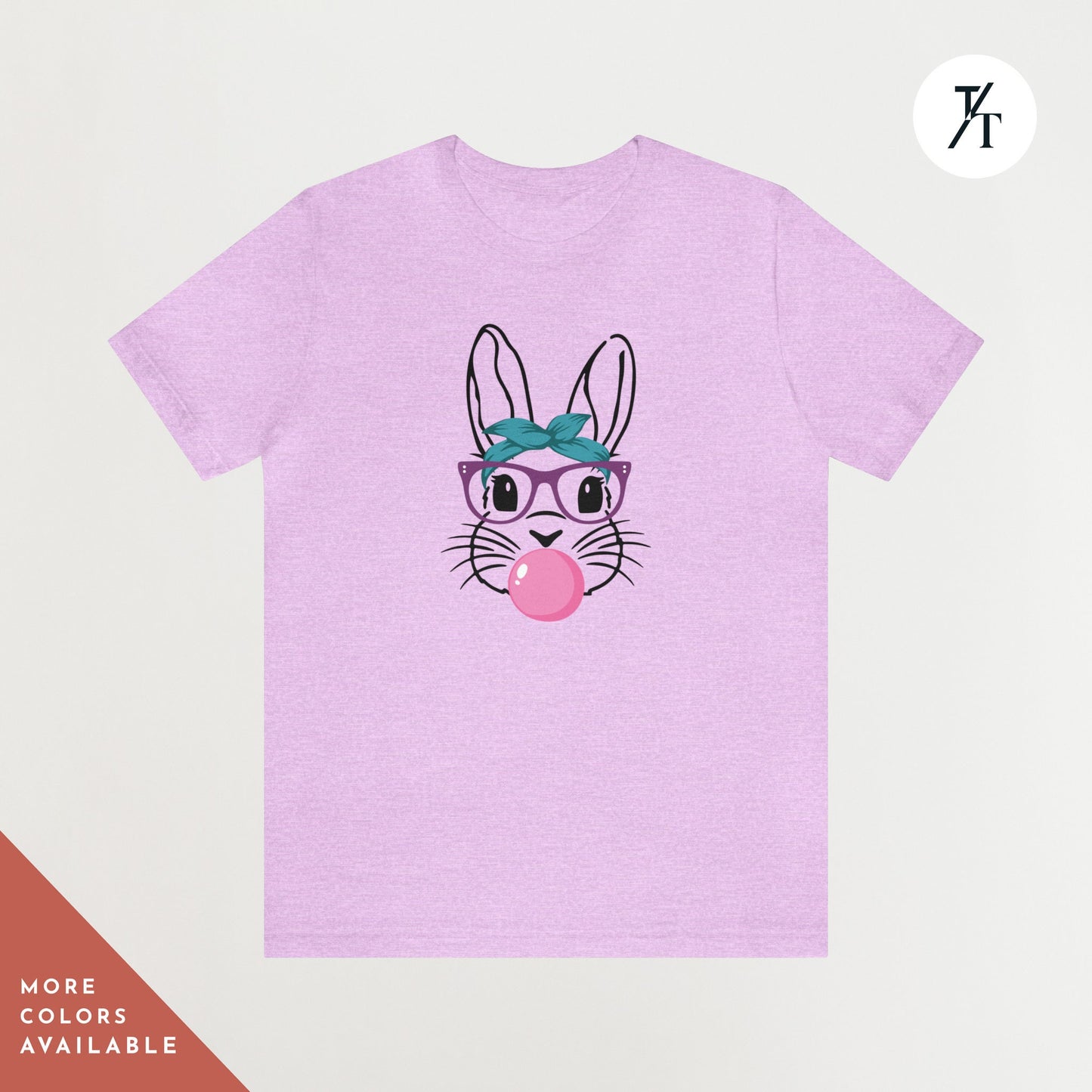 Women's Easter Bunny Shirt, Spring Season, Bunny with glasses, Bubble Gum, Mommy and Me Matching, Family matching, Cute Bunny, Rabbit, Girls