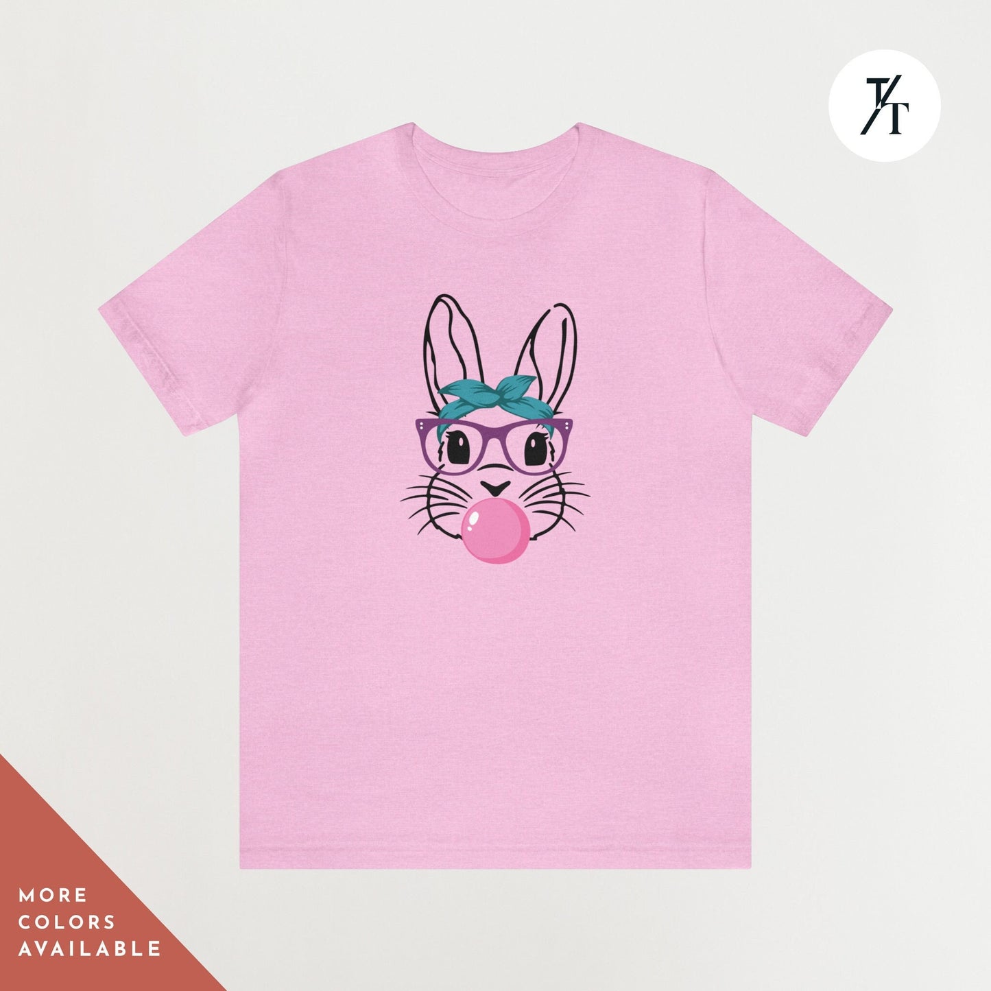 Women's Easter Bunny Shirt, Spring Season, Bunny with glasses, Bubble Gum, Mommy and Me Matching, Family matching, Cute Bunny, Rabbit, Girls