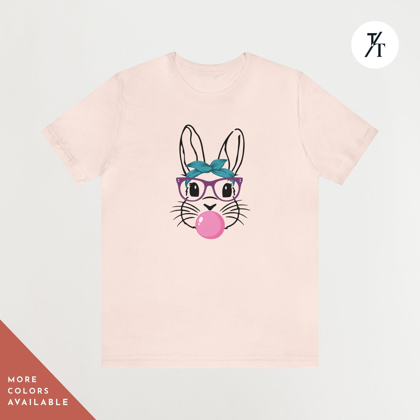 Women's Easter Bunny Shirt, Spring Season, Bunny with glasses, Bubble Gum, Mommy and Me Matching, Family matching, Cute Bunny, Rabbit, Girls