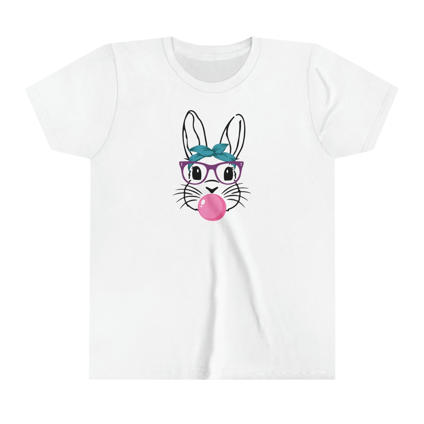 Youth Easter Bunny Shirt, soft, easter bunny, spring, bubble gum, glasses, cute t-shirt, fun t-shirt, mommy and me, family matching, bunnies