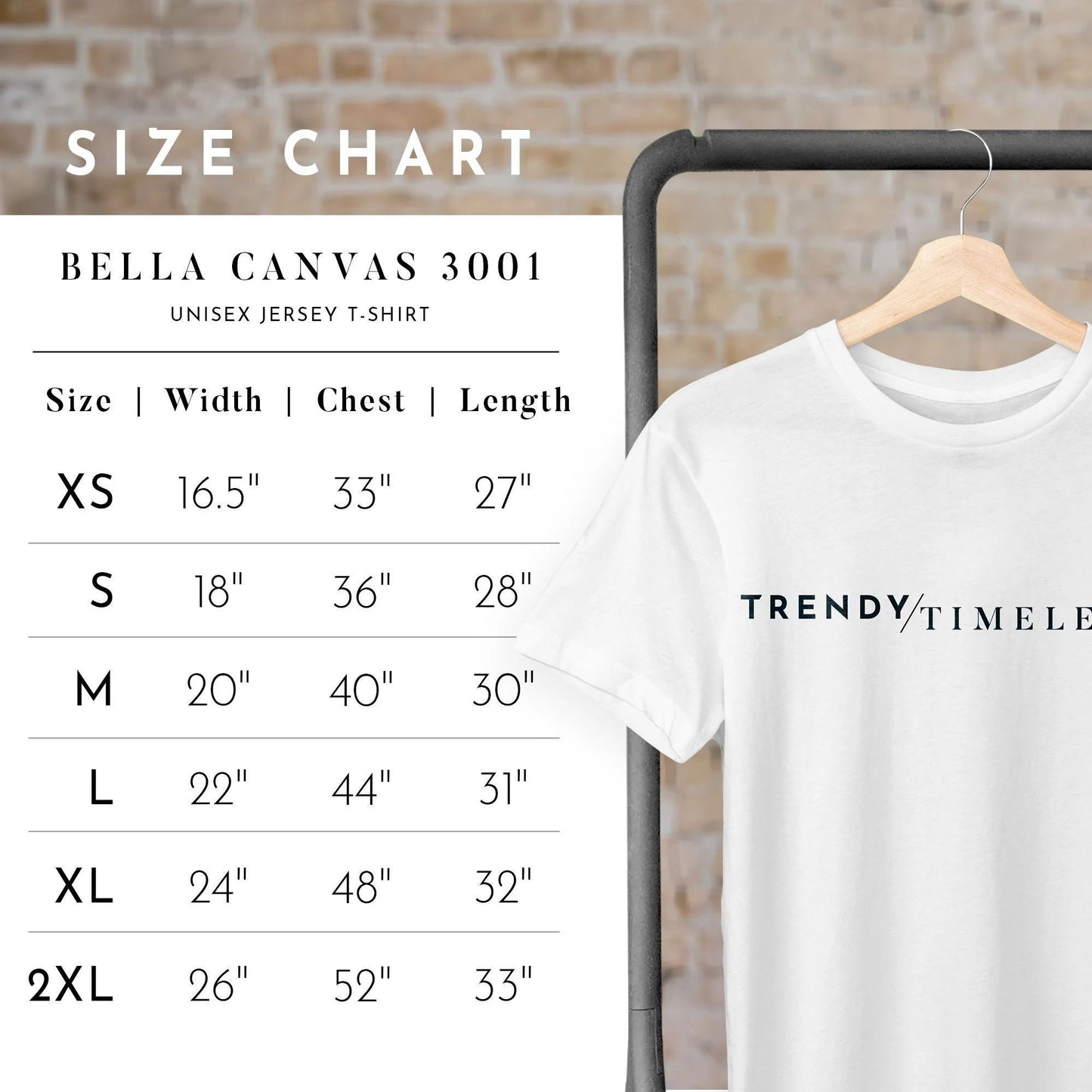 a white t - shirt with the measurements for a size chart