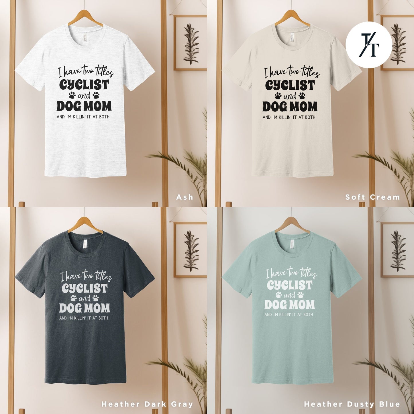 four t - shirts that say i love my daughter, i love my dog mom