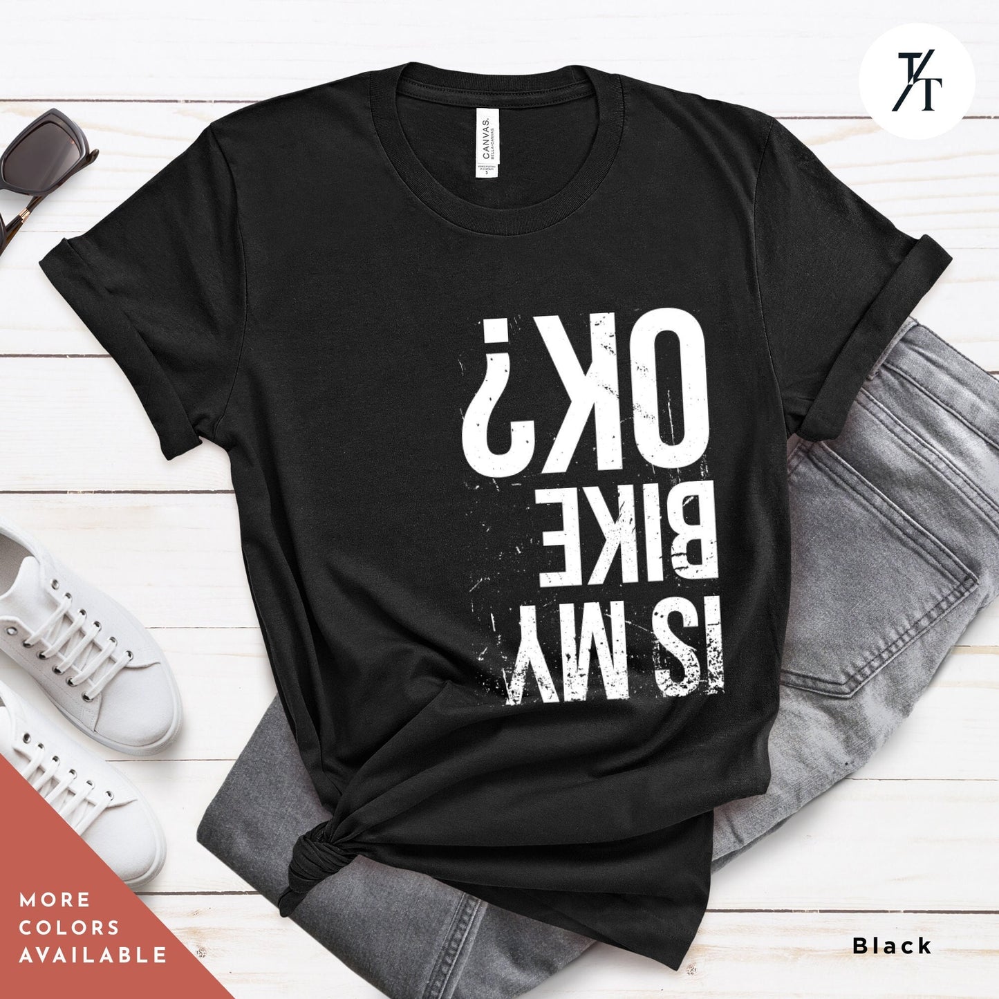 a black shirt that says ok's bike is na