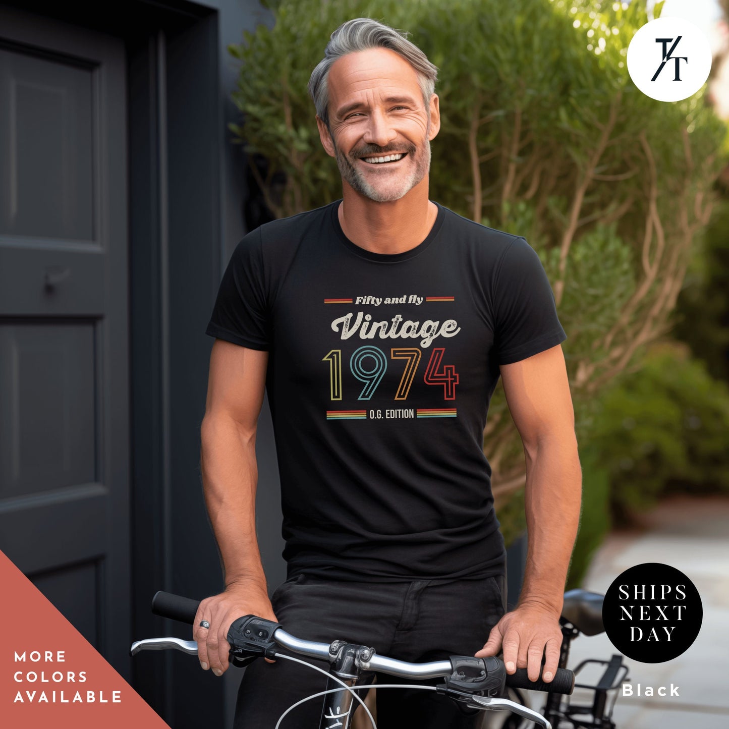 Vintage unisex 1974 retro style 50th birthday t shirt 2024 fiftieth birthday gift ideas