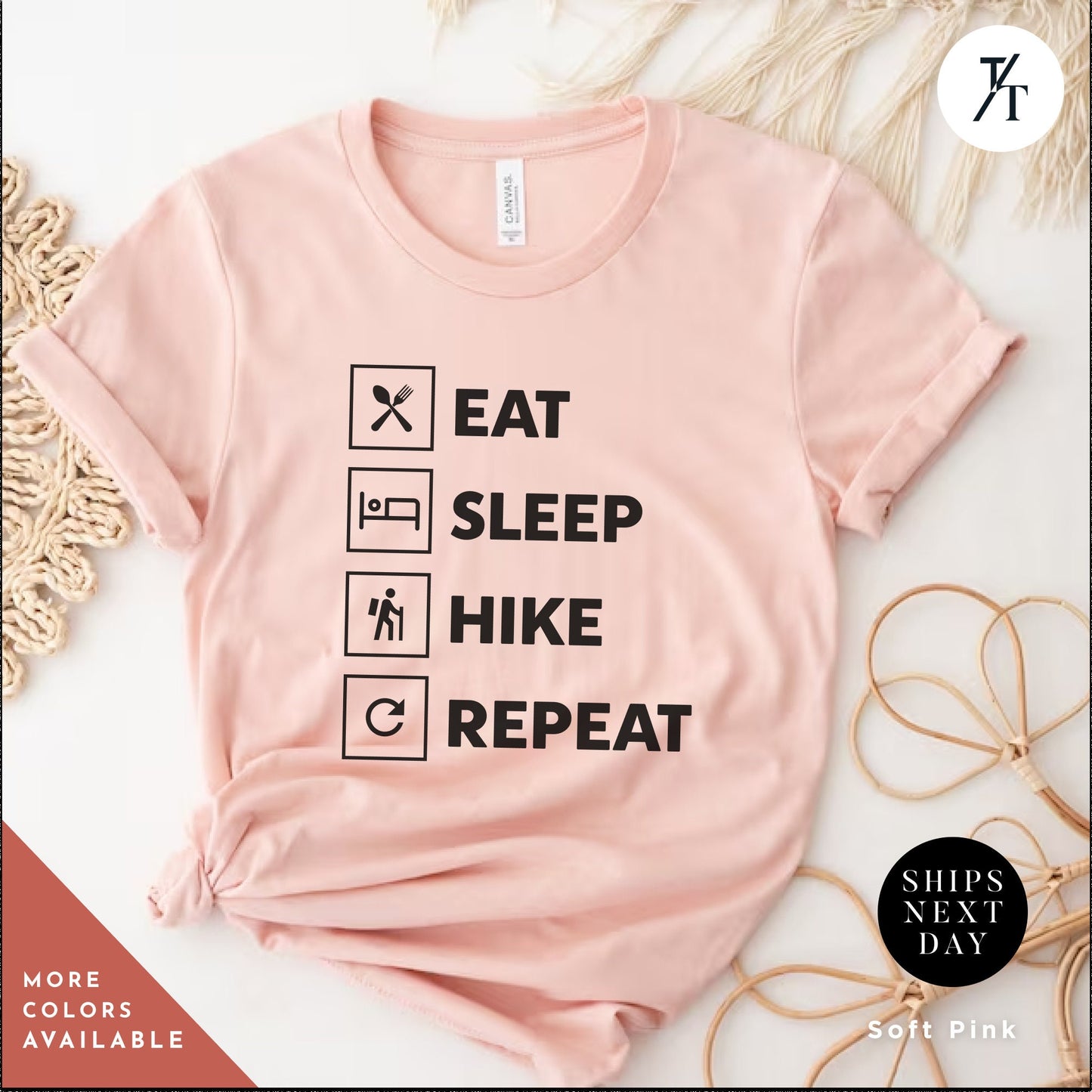 Eat Sleep Hike Shirt, womens hiking shirt, Outdoor Lovers Gift, mens hiker tee, out of breath hiking society, hike more, hiker theme gifts