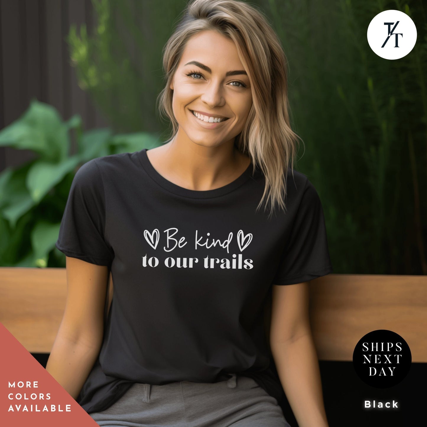 a woman sitting on a bench wearing a black shirt Always Hiking Shirt, Hiking Gift, Nature Shirt, Travel tee, Mountain tShirt, Gift For Hiker, Wanderlust t-Shirt, Camping tshirt, hiking tee