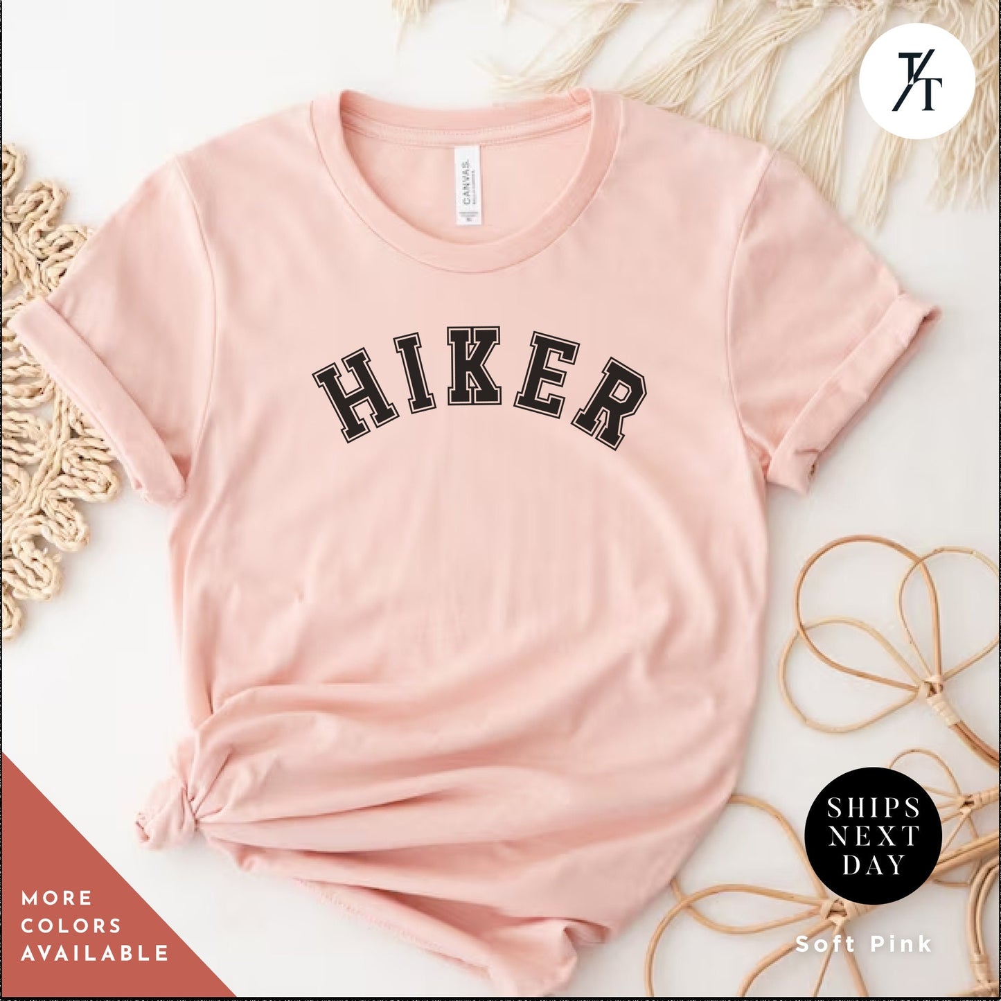 a pink shirt with the word hike on it