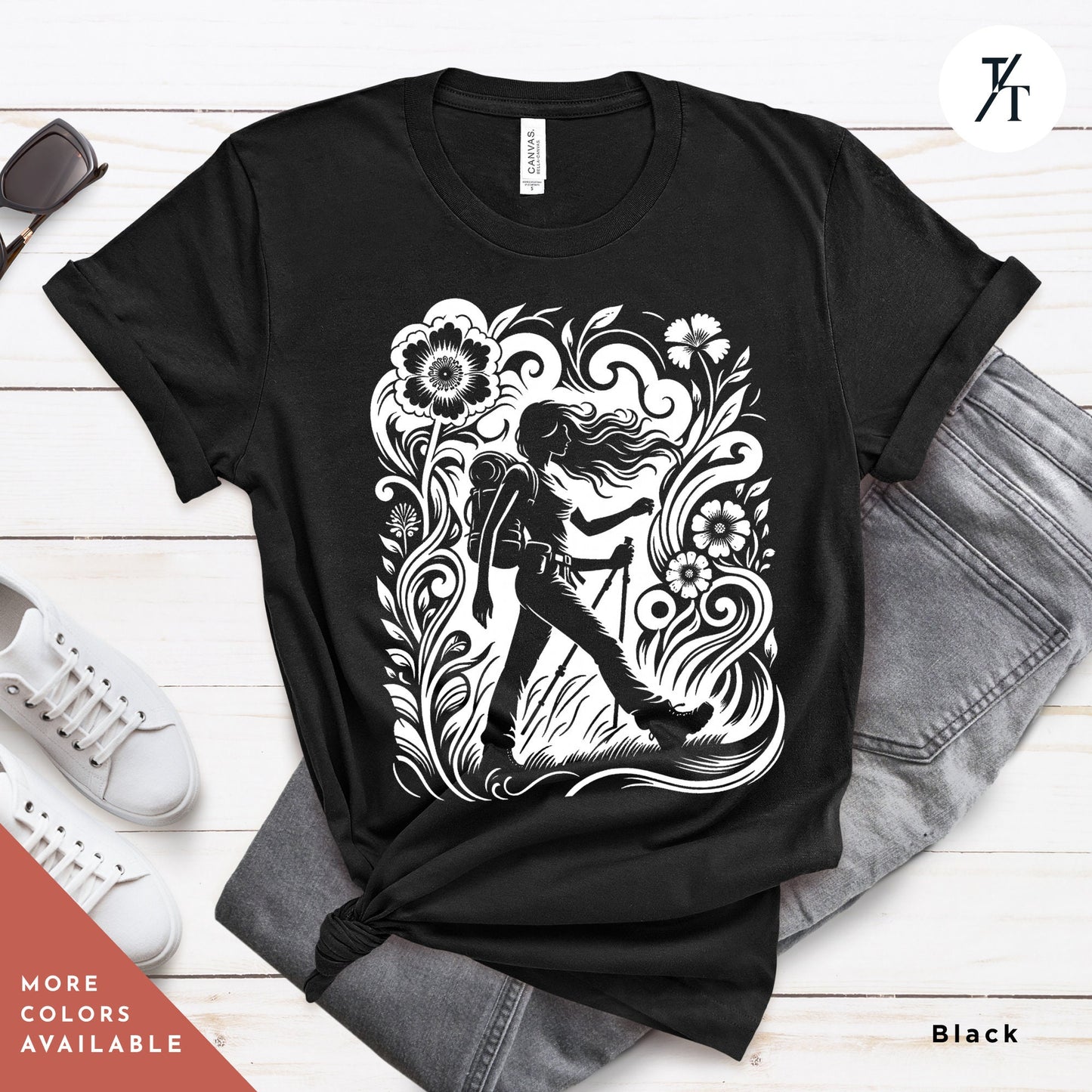 a t - shirt with a picture of a woman holding a guitar