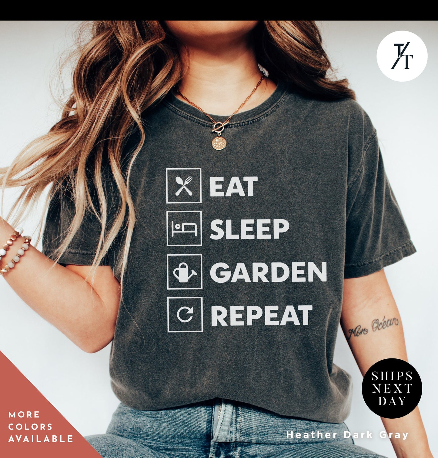Unisex Eat, Sleep, Repeat shirt, gardening bestseller, Gardener tShirt, Gift For Mom, Plant Lady, Gardening Lover, Plant Dad