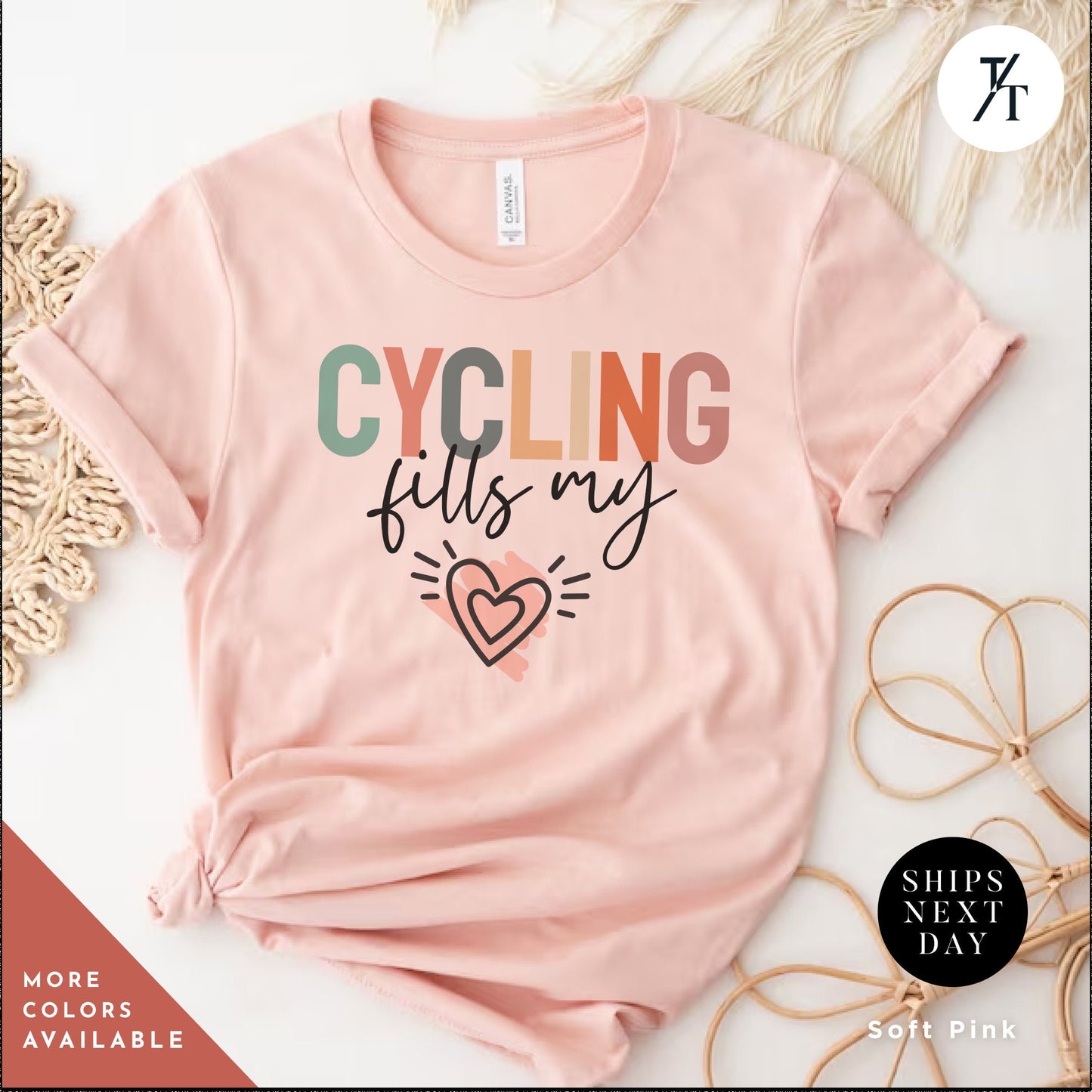 a t - shirt that says cycling fills my heart
