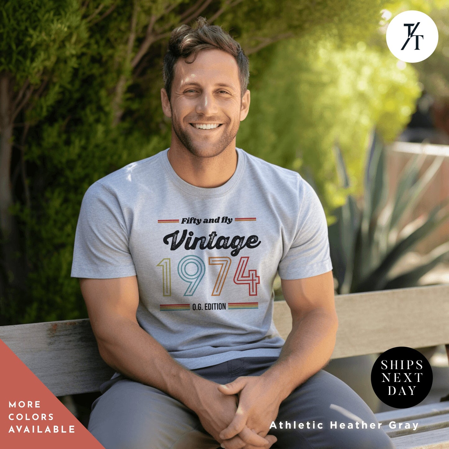 Vintage unisex 1974 retro style 50th birthday t shirt 2024 fiftieth birthday gift ideas