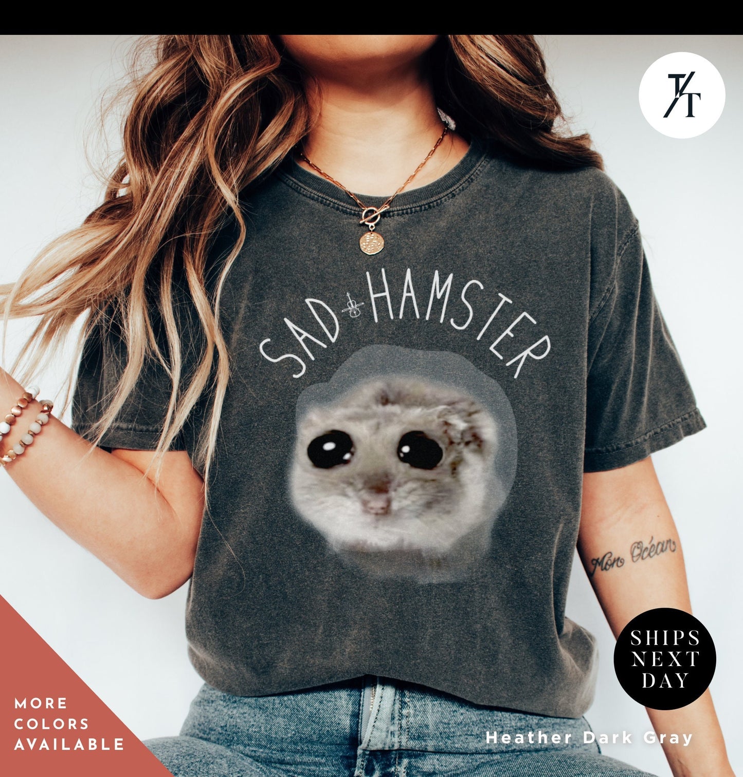 a woman wearing a t - shirt with a sad hamster on it, Sad Hamster Tshirt | Gift For Her | Unisex Tee | I'M Just A Girl Sad Hamster Meme T-Shirt | Cute Coquette Hamster Meme | Meme Tiktok
